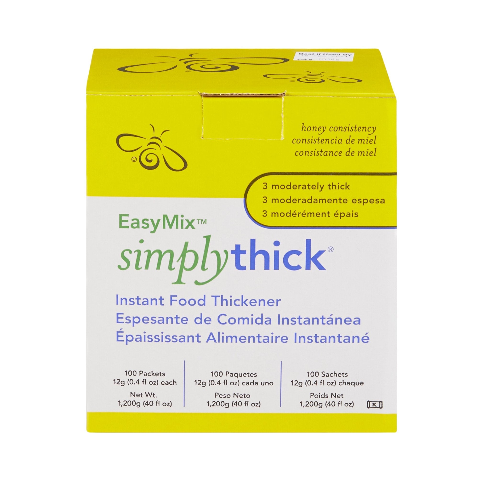 EasyMix™ SimplyThick® Food Thickener, Honey Consistency, 12-gram Packet (100 Units)