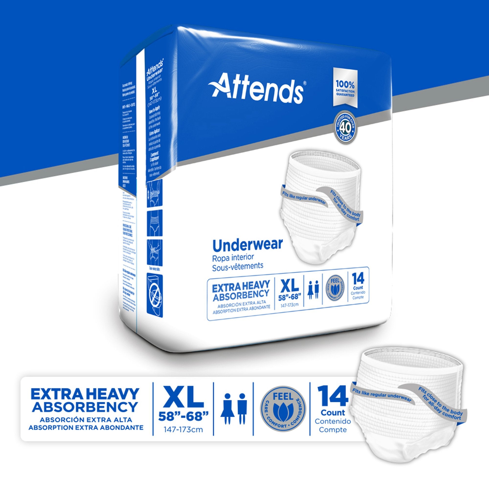 Attends® Care Moderate Absorbent Underwear, Extra Large (56 Units)