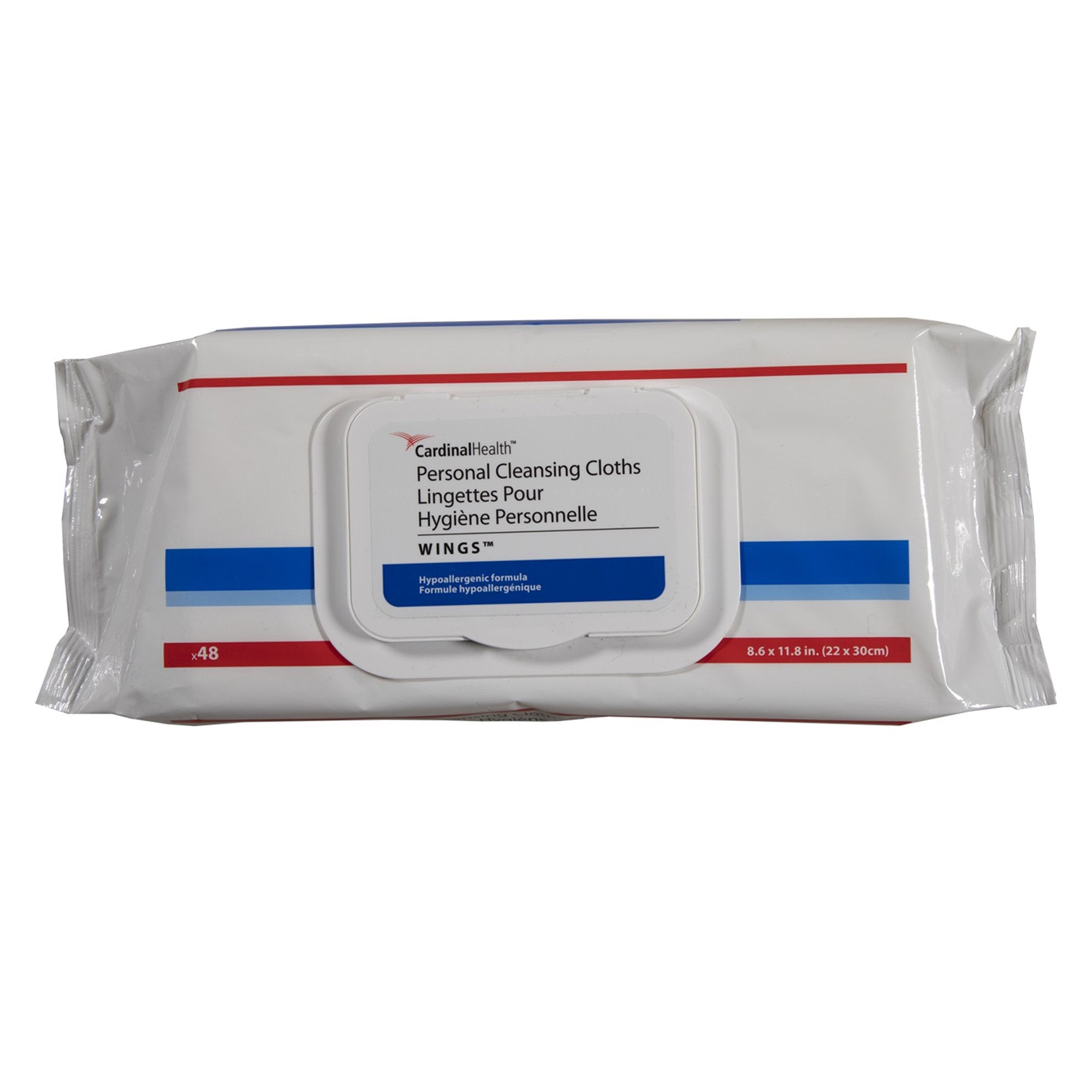 Cardinal Health™ Wings™ Personal Cleansing Cloths, 48 ct. Soft Pack (576 Units)