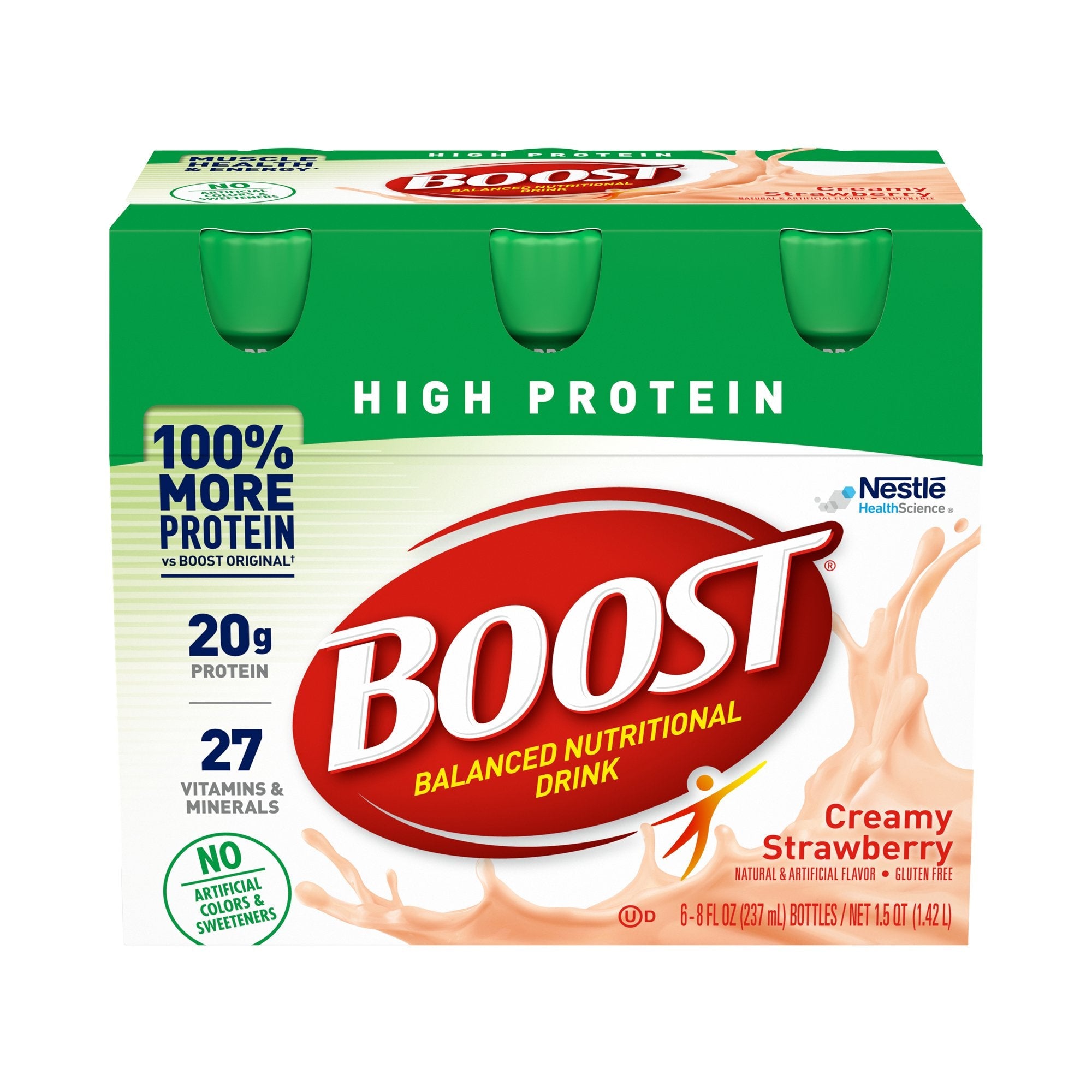 Boost® High Protein Strawberry Complete Nutritional Drink, 8-ounce bottle (6 Units)