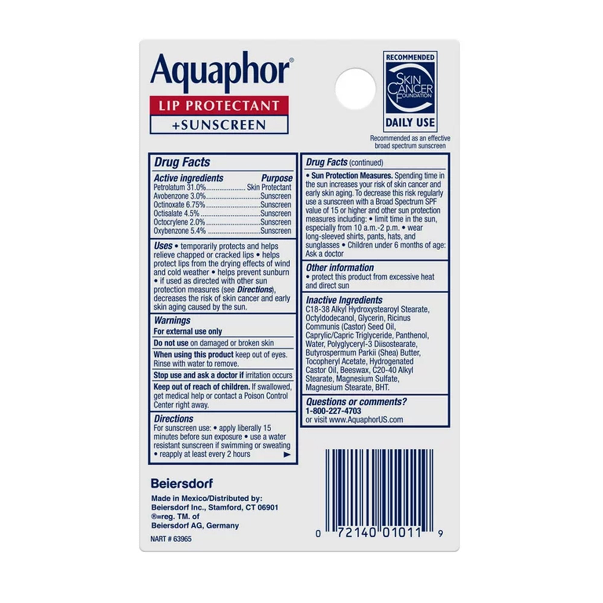 Aquaphor® Lip Protectant + SPF 30 (6 Units)