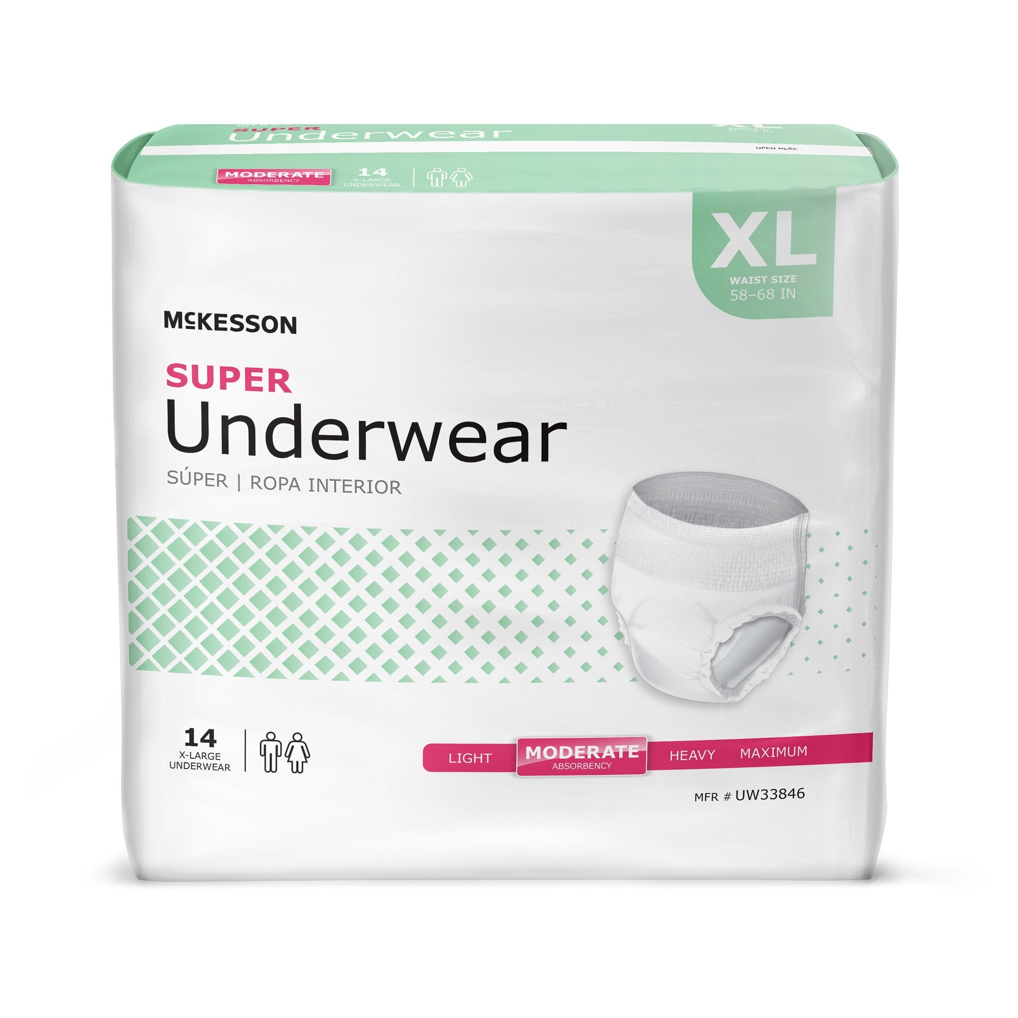 McKesson Super Moderate Absorbent Underwear, Extra Large (14 Units)