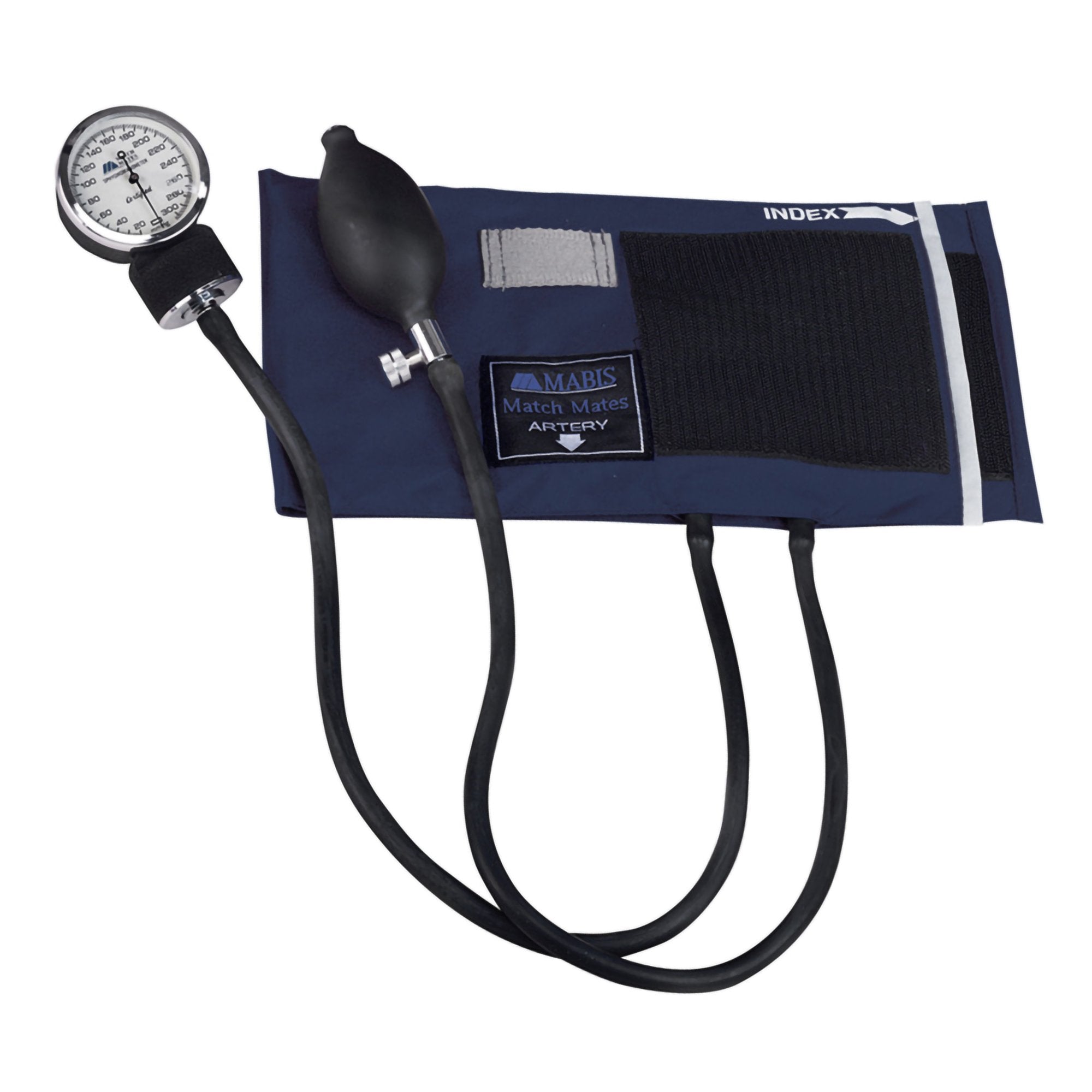 Mabis® Match Mates Manual Aneroid Sphygmomanometer with Cuff, Navy Blue (1 Unit)