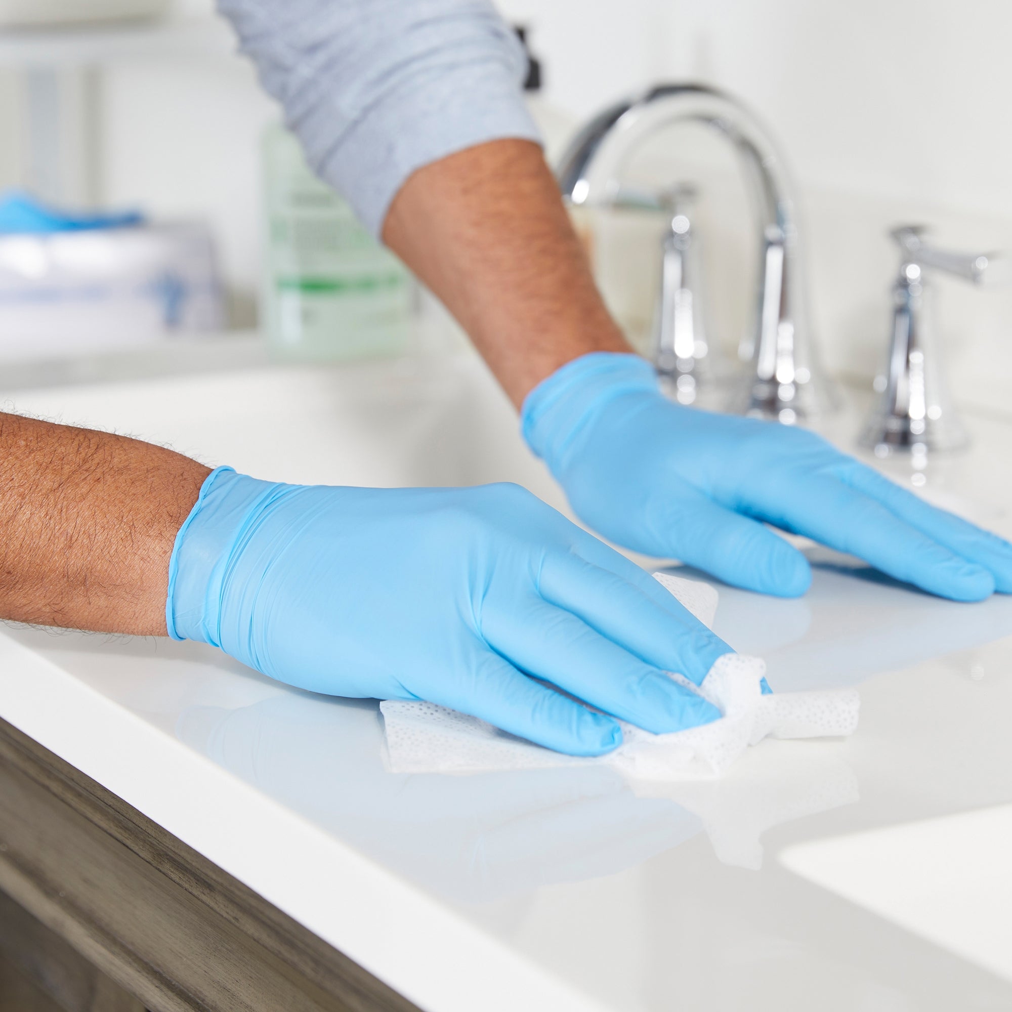 McKesson Confiderm 3.8 Medium Nitrile Exam Gloves, Blue - 100 Pack