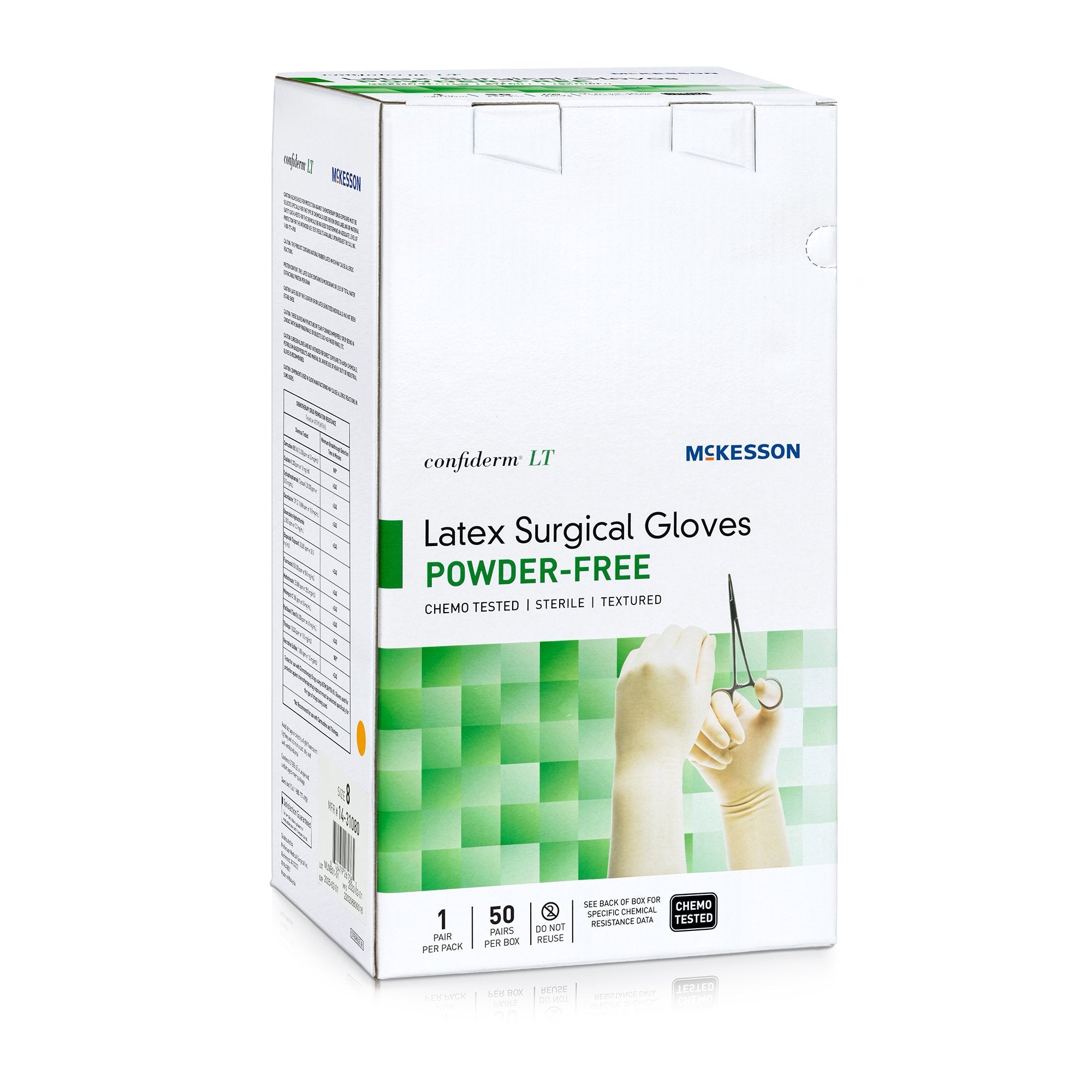 Confiderm® LT Latex Surgical Glove, Size 8, Ivory (50 Units)