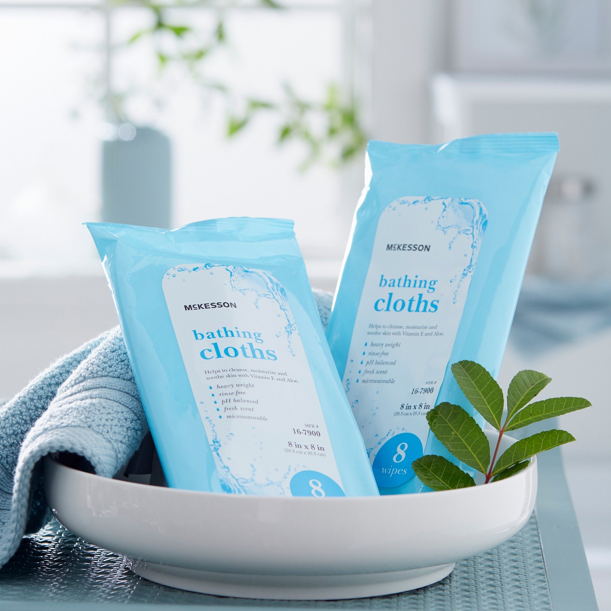 McKesson Scented Rinse-Free Bath Wipe, Soft Pack (8 Units)