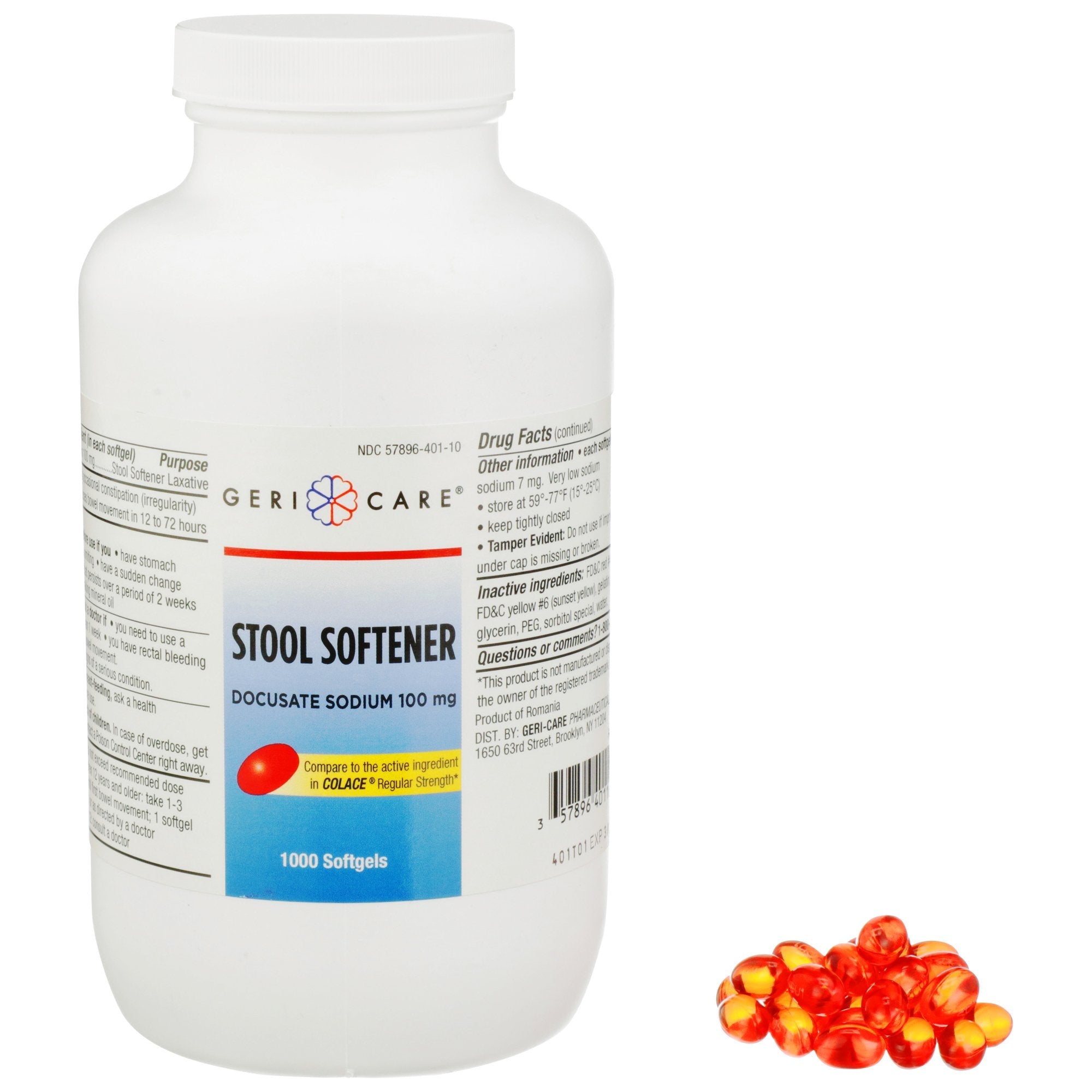 Geri-Care® Docusate Sodium Stool Softener (12 Units)