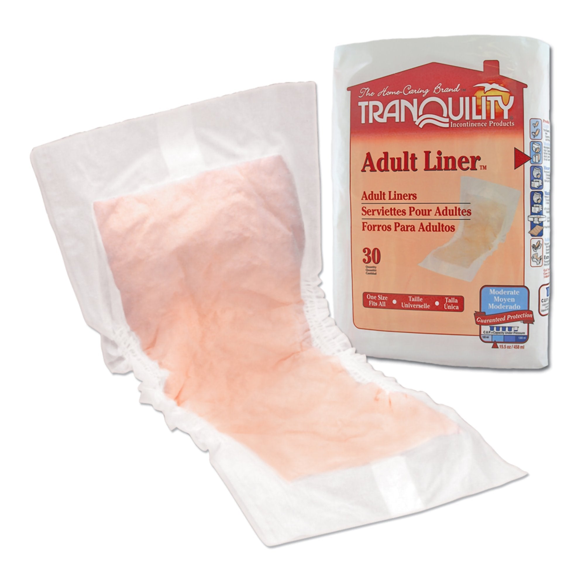 Tranquility® Moderate Incontinence Liner, 9 x 24 Inch (30 Units)