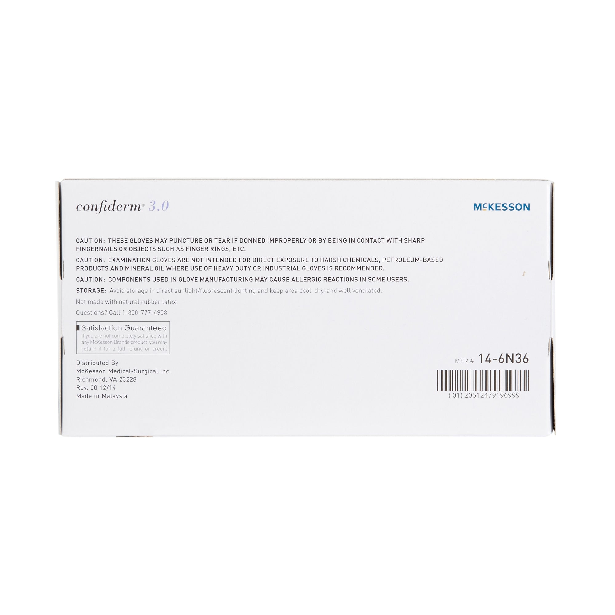 McKesson Confiderm® 3.0 Nitrile Exam Gloves, Large, Blue - Medical Grade