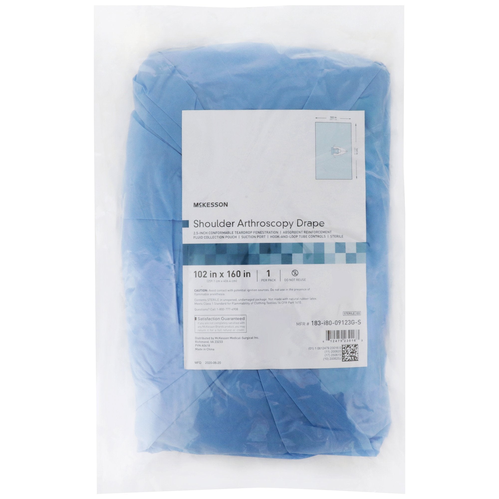 McKesson Sterile Shoulder Arthroscopy Orthopedic Drape, 102 x 160 Inch (1 Unit)