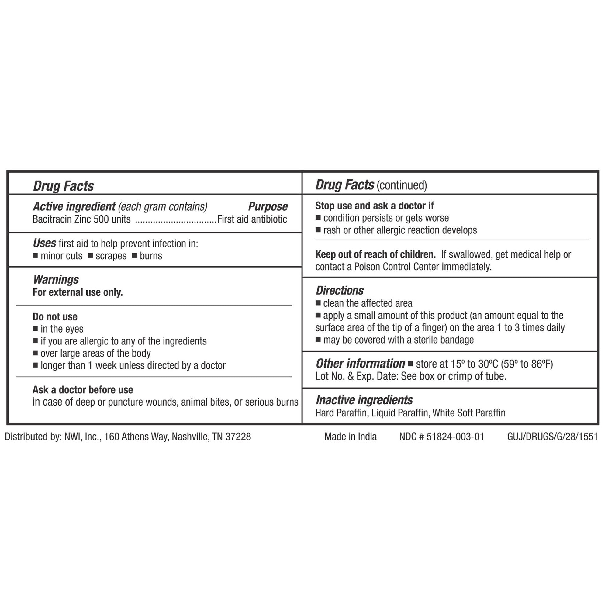 CareALL® Bacitracin First Aid Antibiotic, 1 oz. Tube (24 Units)