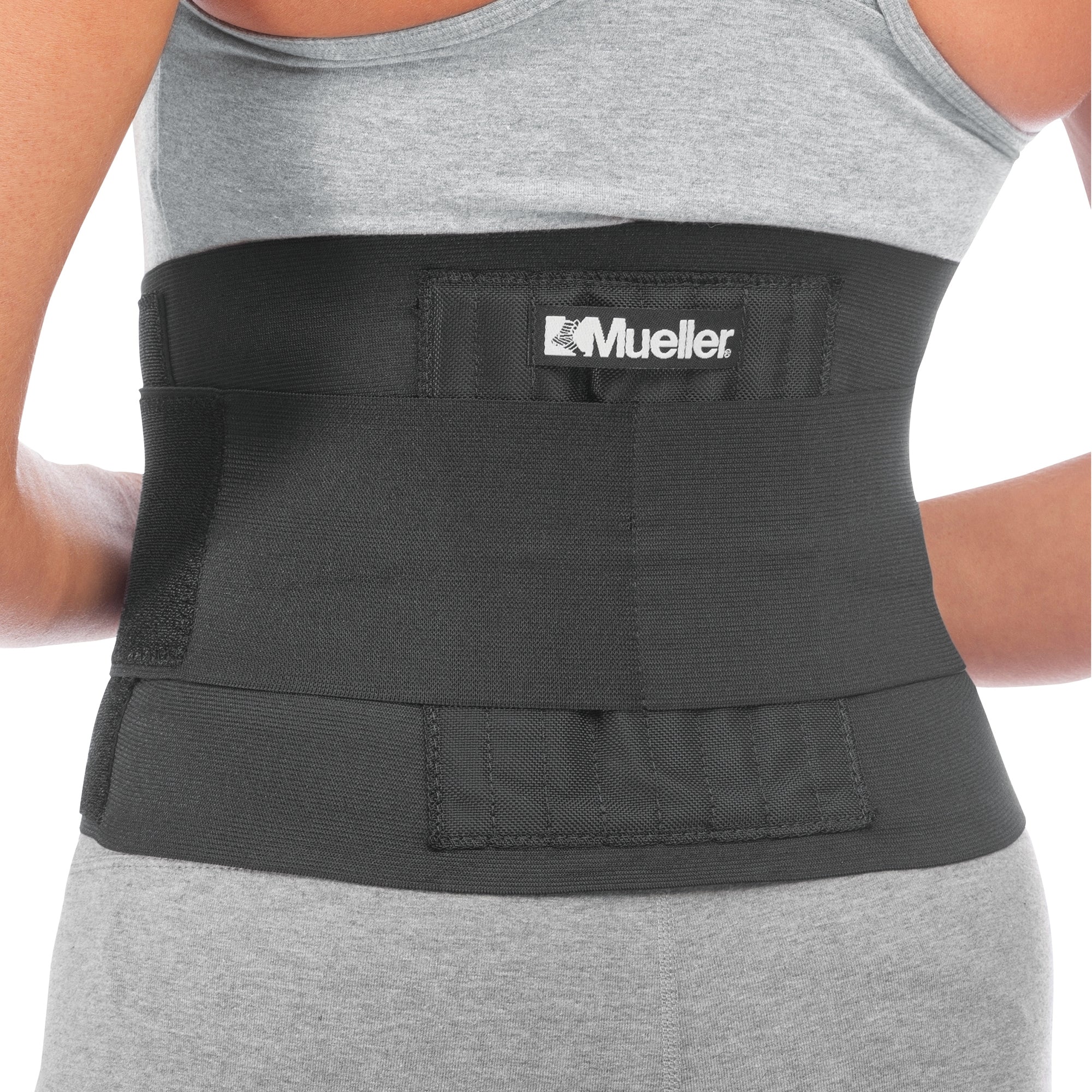 Back Brace Mueller® One Size Fits Most Hook and Loop Strap Closure 28 to 50 Inch Waist Circumference Adult (1 Unit)