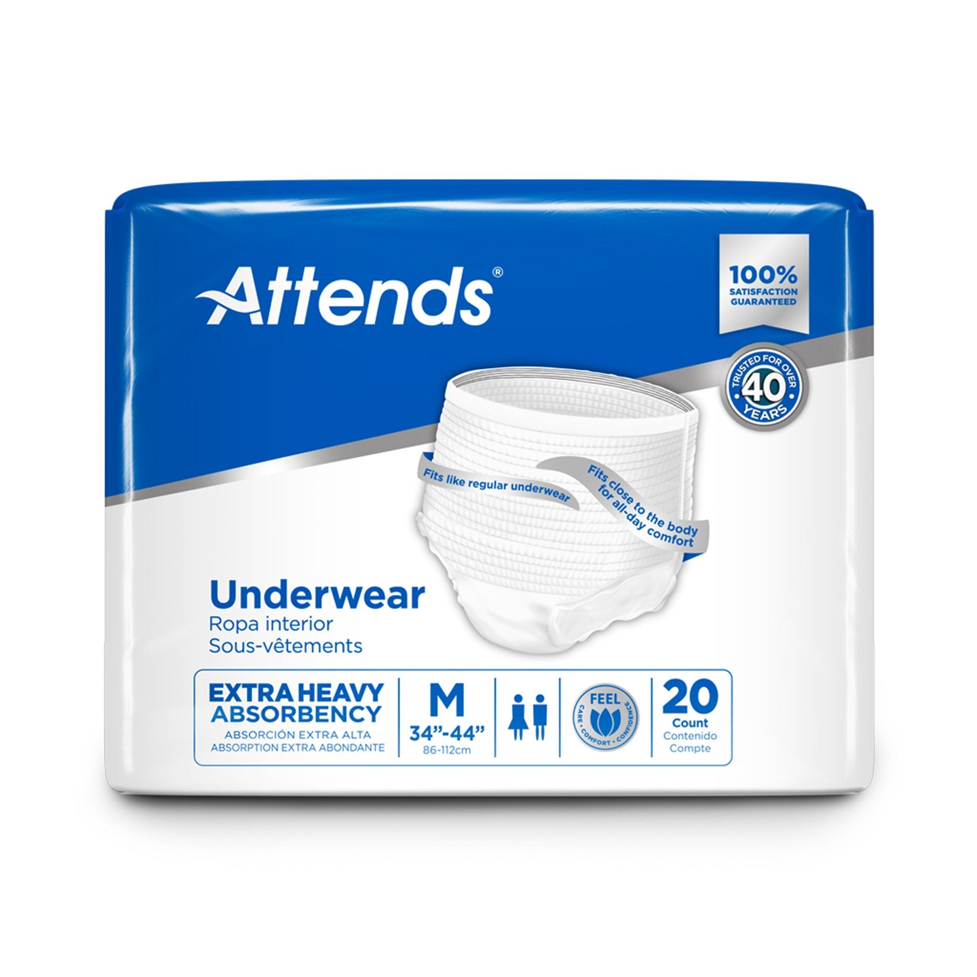 Attends® Care Moderate Absorbent Underwear, Regular (80 Units)