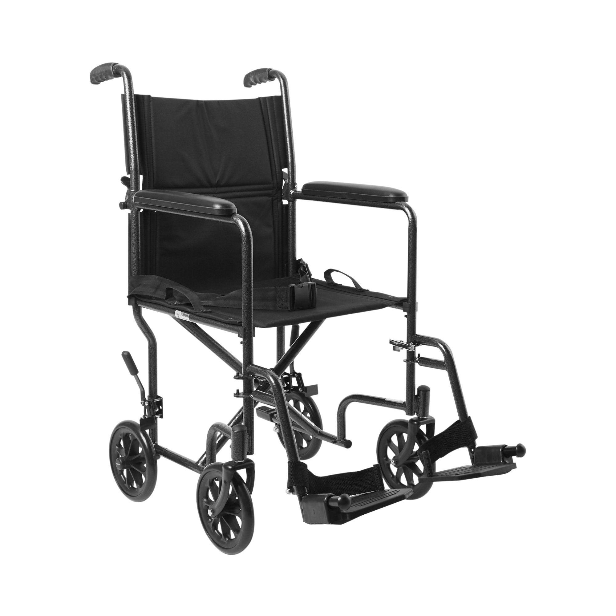 McKesson Lightweight Transport Chair, Black with Silver Vein Finish (1 Unit)