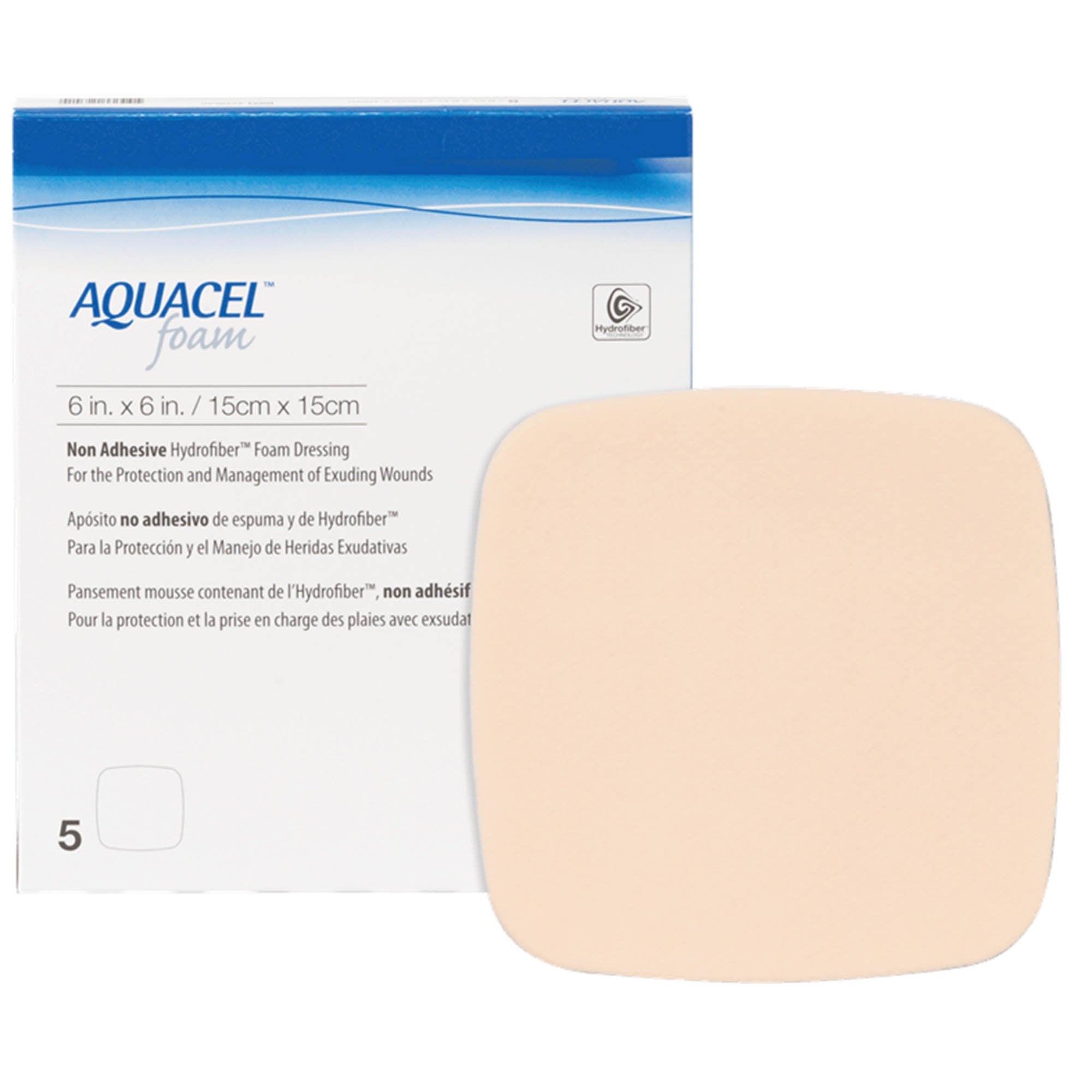 Aquacel® Nonadhesive without Border Foam Dressing, 6 x 6 Inch (1 Unit)