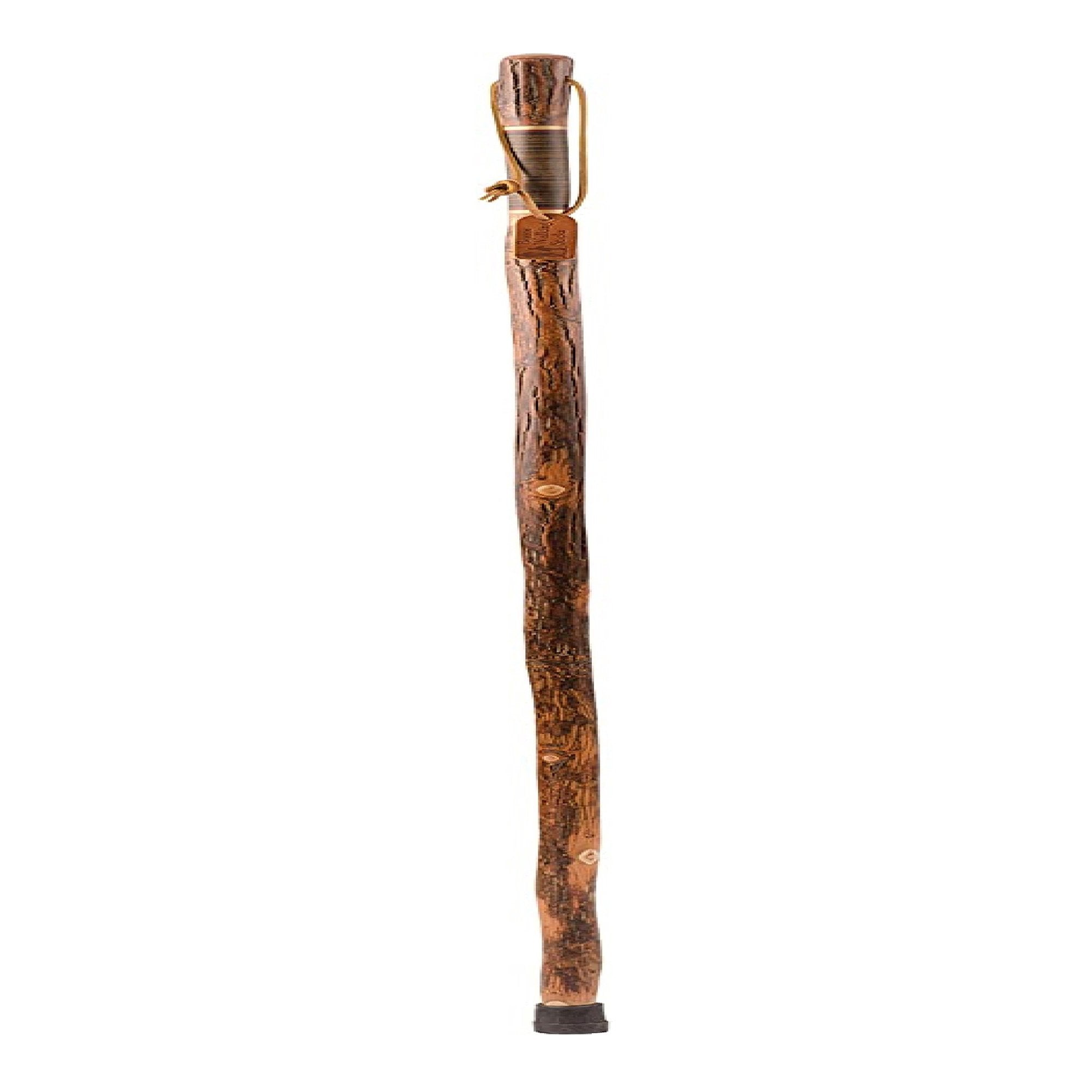 Brazos™ Exotic Leather Safari Hickory Rustic Walking Stick, 58-Inch (1 Unit)