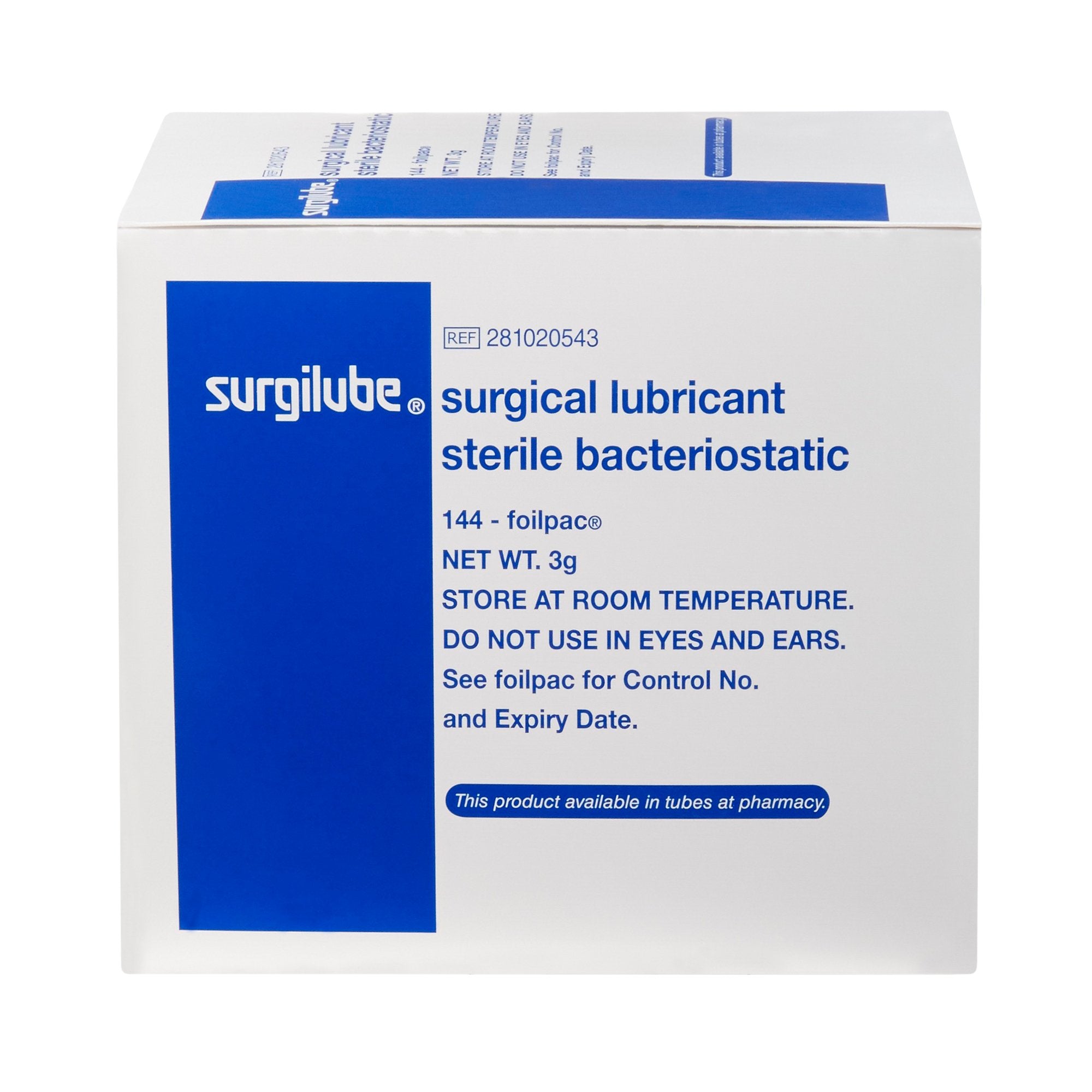 Surgilube® Lubricating Jelly, 3-gram Packet (144 Units)