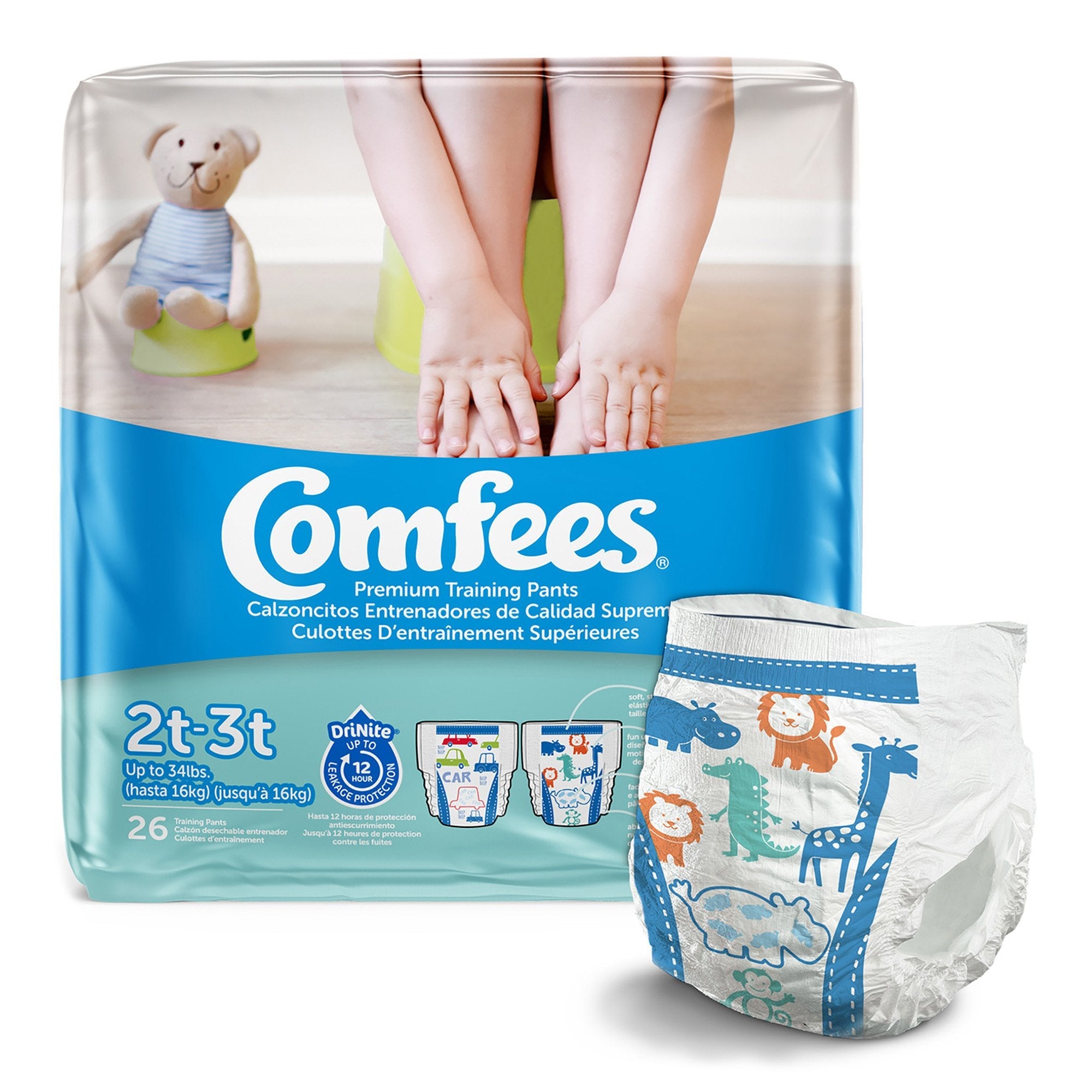 Comfees Training Pants, 12-Hour Protection, Male Toddler (26 Units)