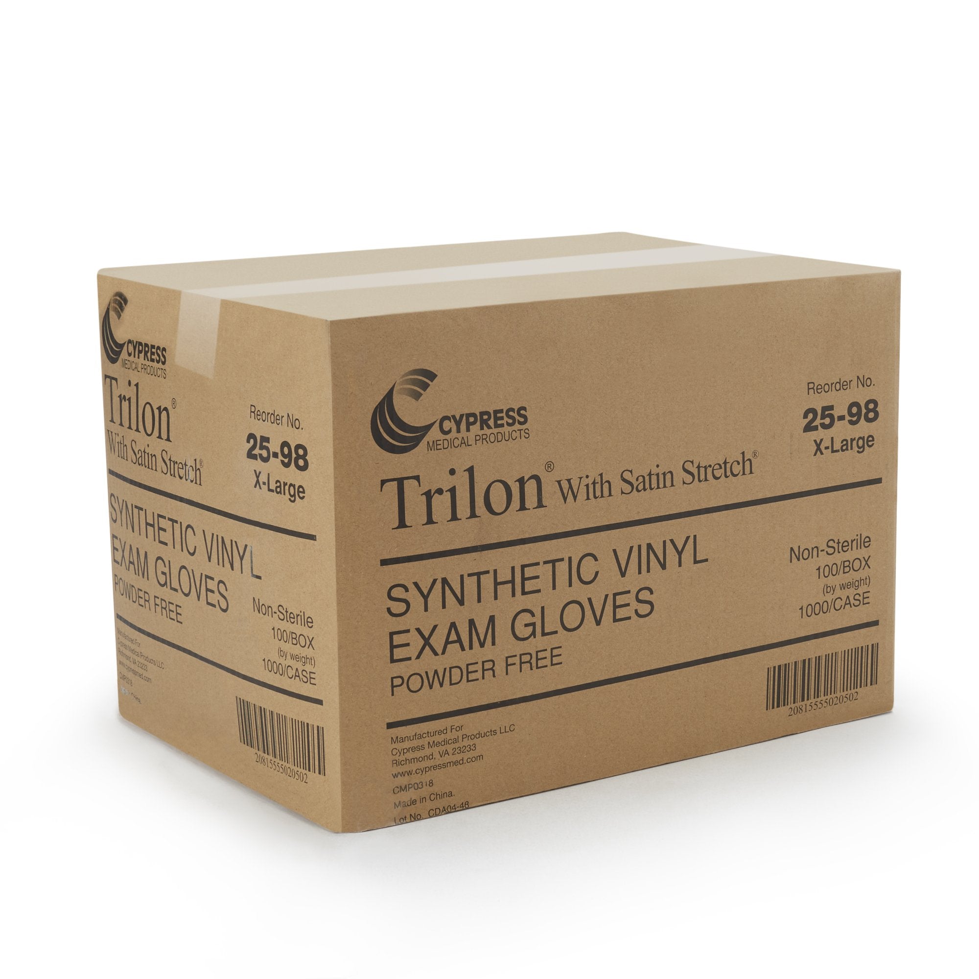 Trilon® Vinyl Exam Glove, Extra Large, Clear (100 Units)