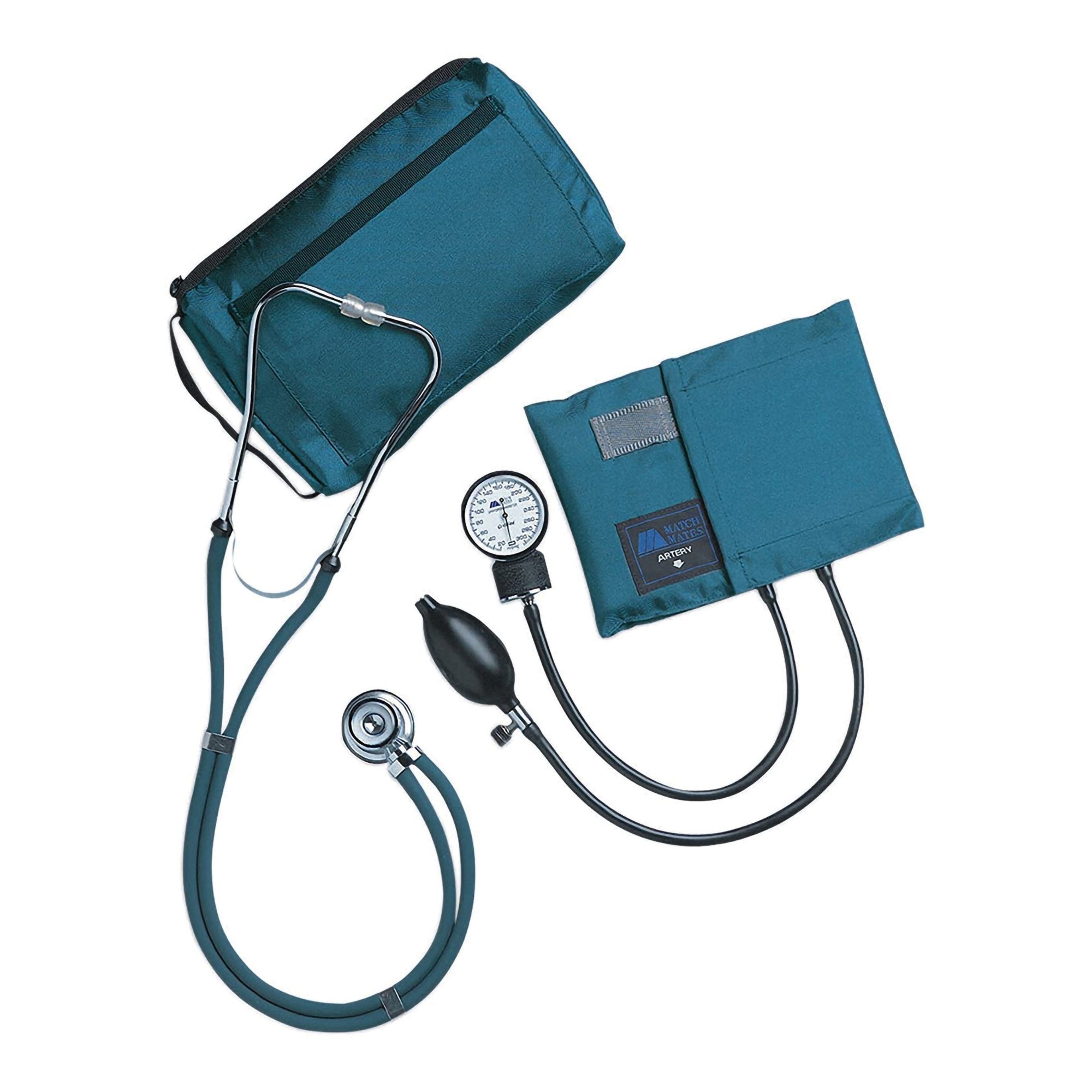 Mabis® Match Mates Manual Aneroid / Stethoscope Set, Teal (1 Unit)