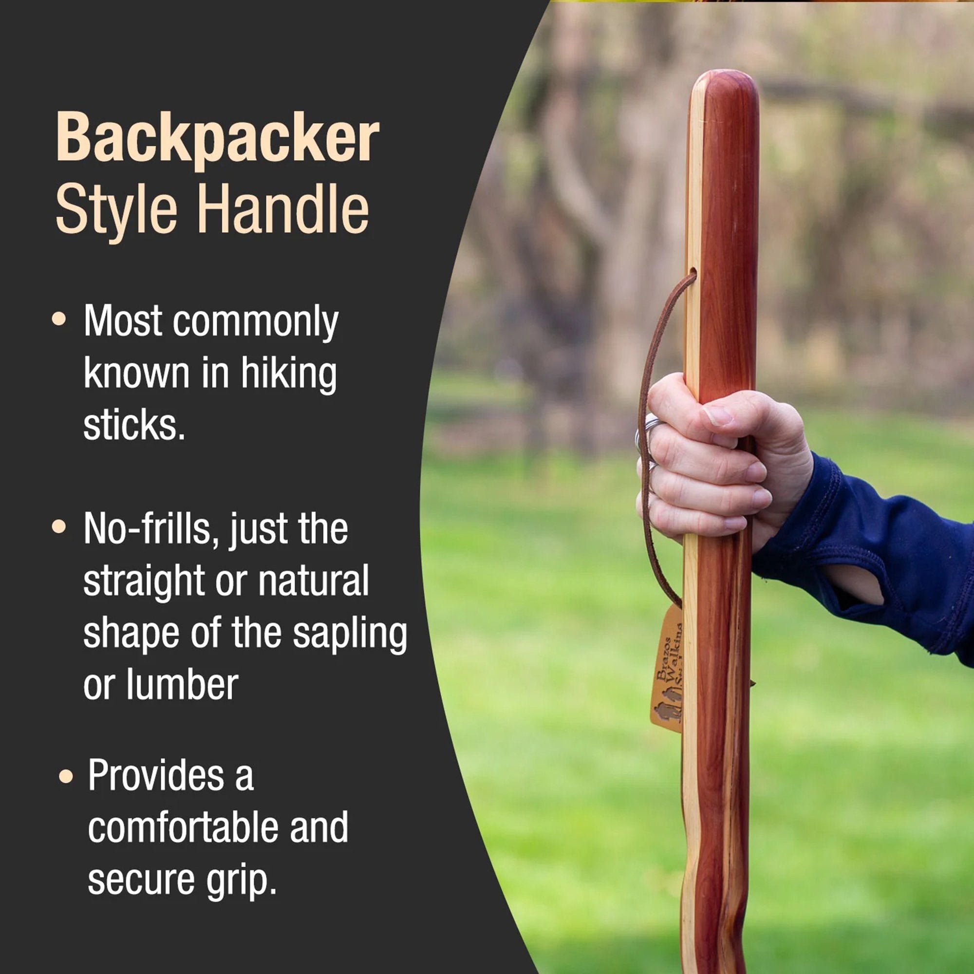 Brazos™ Twisted Cedar Backpacker Handcrafted Walking Stick, 58-Inch (1 Unit)