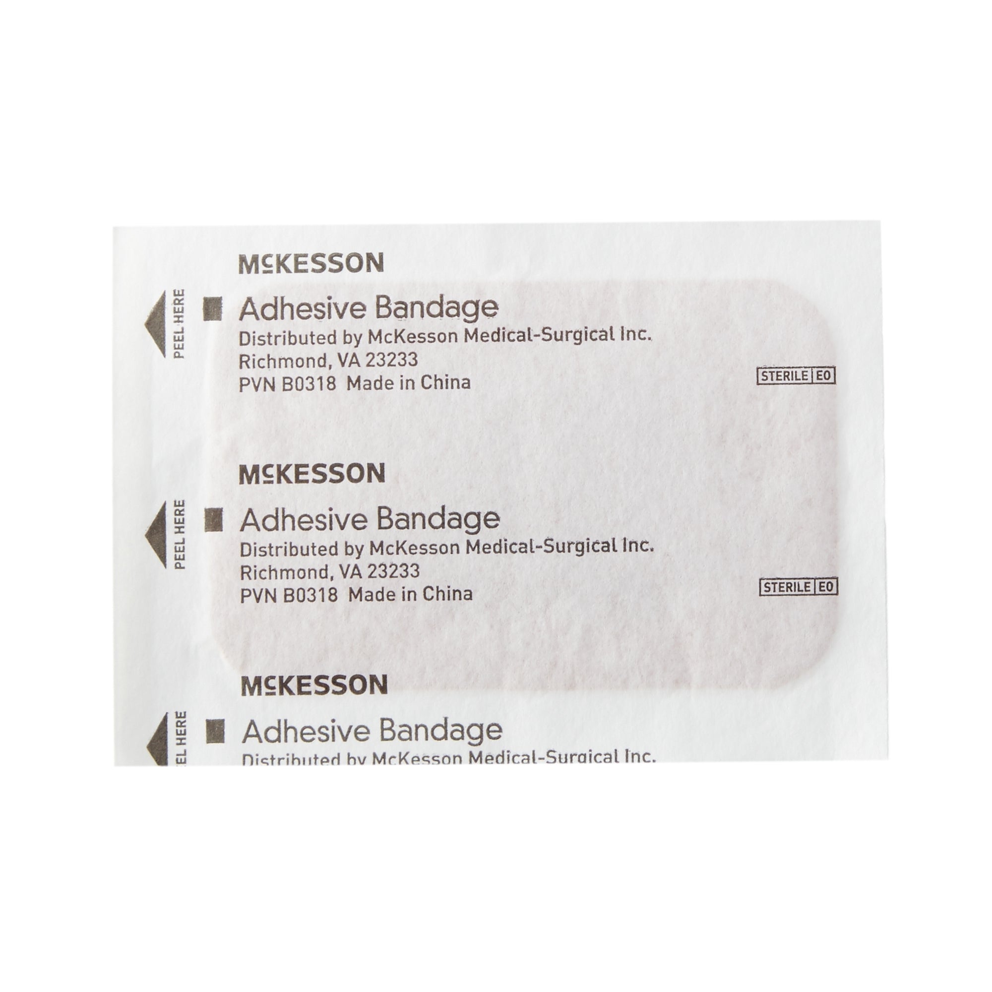 McKesson Tan Fabric Adhesive Strips, 2x3 Inch - Sterile Bandages (50 Pack)