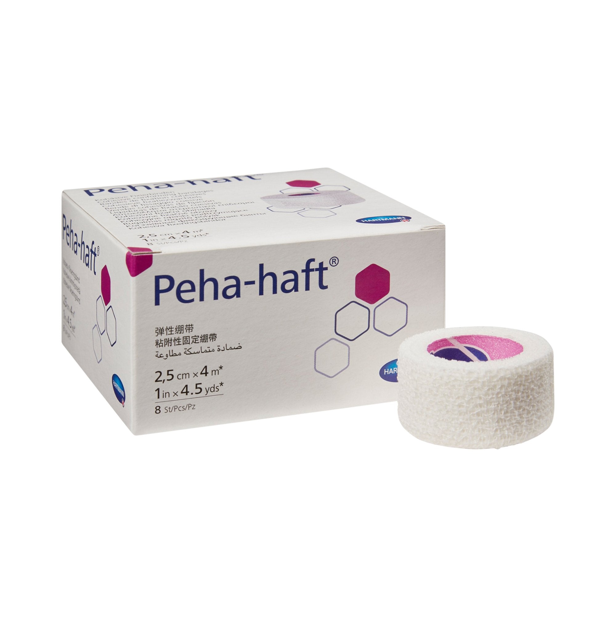 Peha-haft® Self-adherent Closure Absorbent Cohesive Bandage, 1 Inch x 4-1/2 Yard (8 Units)