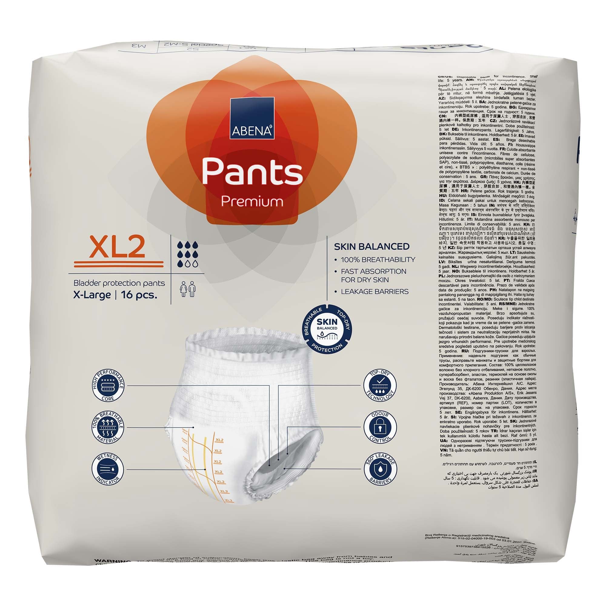 Abena® Premium Pants XL2 Incontinence Brief, X-Large (16 Units)