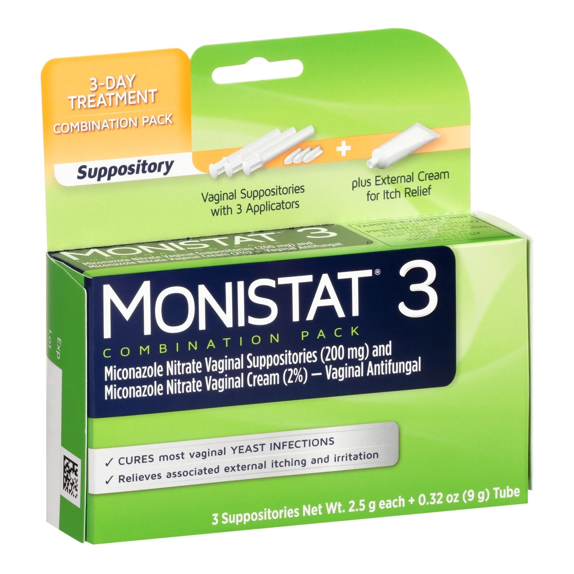 Vaginal Antifungal MONISTAT® 3-Day Treatment Combination Pack Ovule® 200 mg / 2% Strength Ovule® insert 3 Per Box Applicator (3 Units)