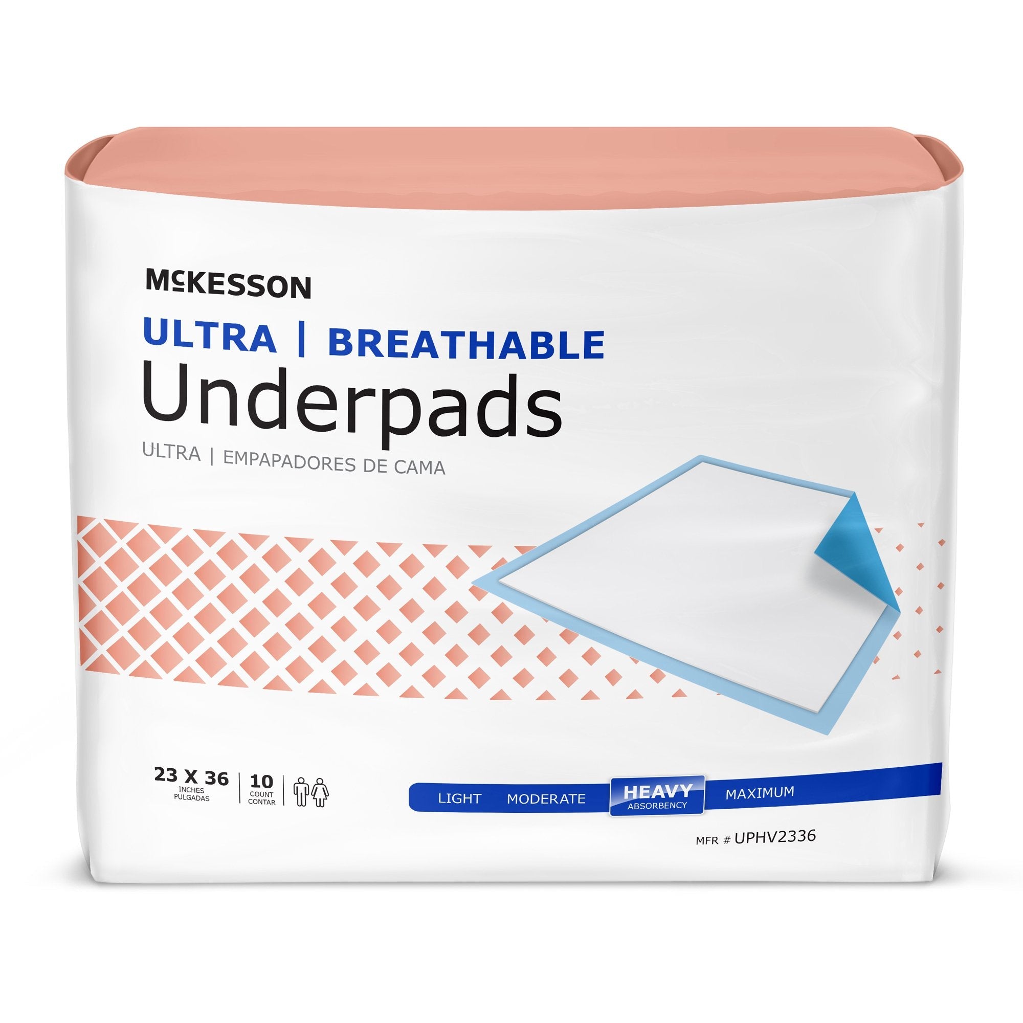 McKesson Ultra Breathable Heavy Absorbency Low Air Loss Underpad, 23 x 36 Inch (10 Units)