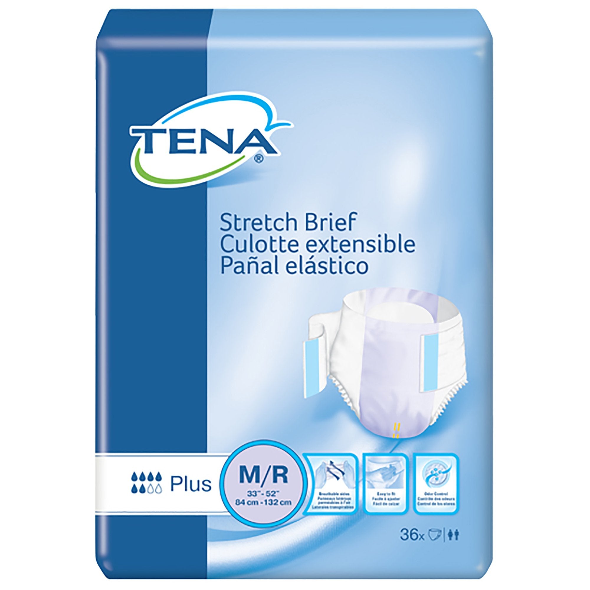 Tena® Stretch™ Plus Incontinence Brief, Medium (36 Units)