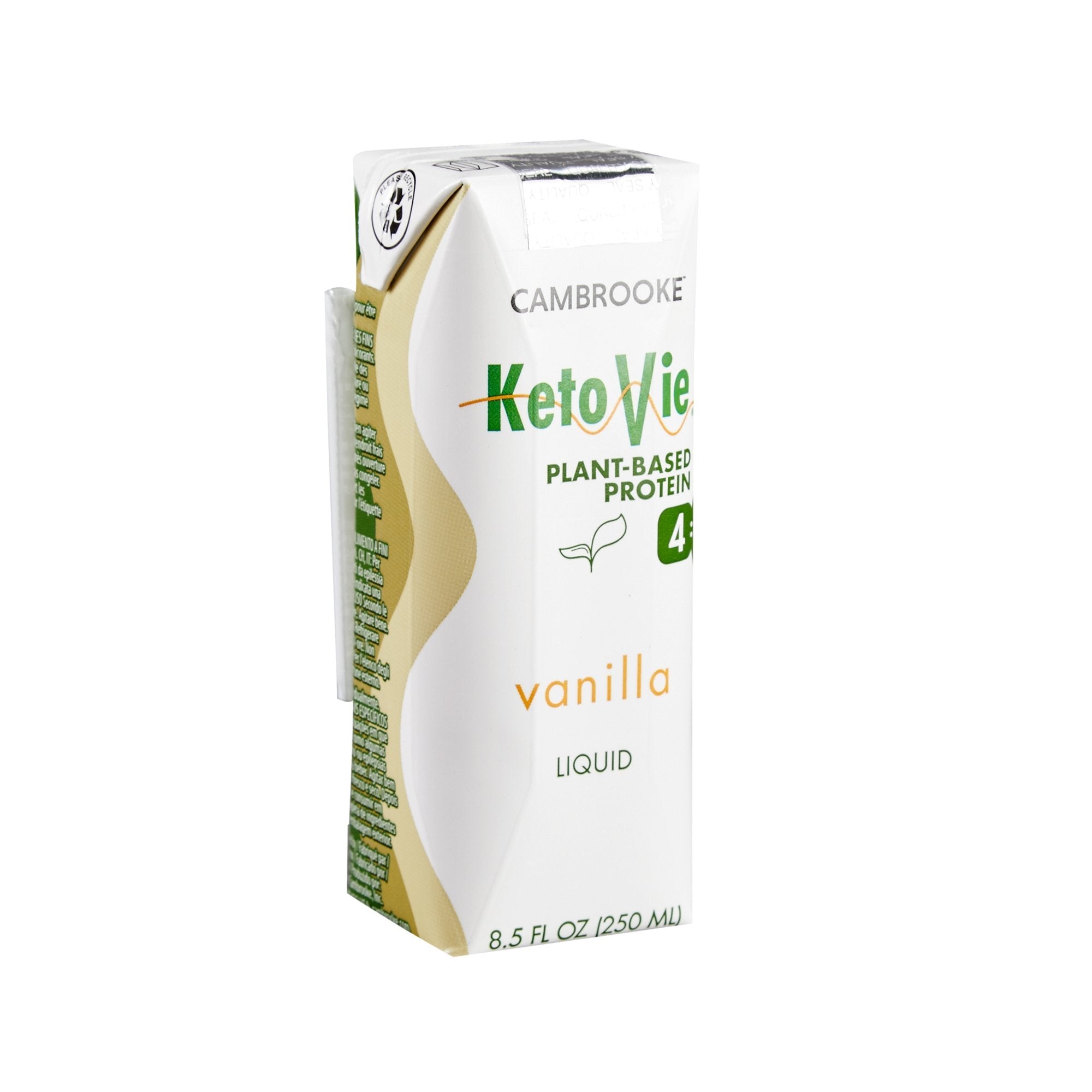 Oral Supplement KetoVie® 4:1 Plant-Based Protein Vanilla Flavor Liquid 8.5 oz. Carton (30 Units)