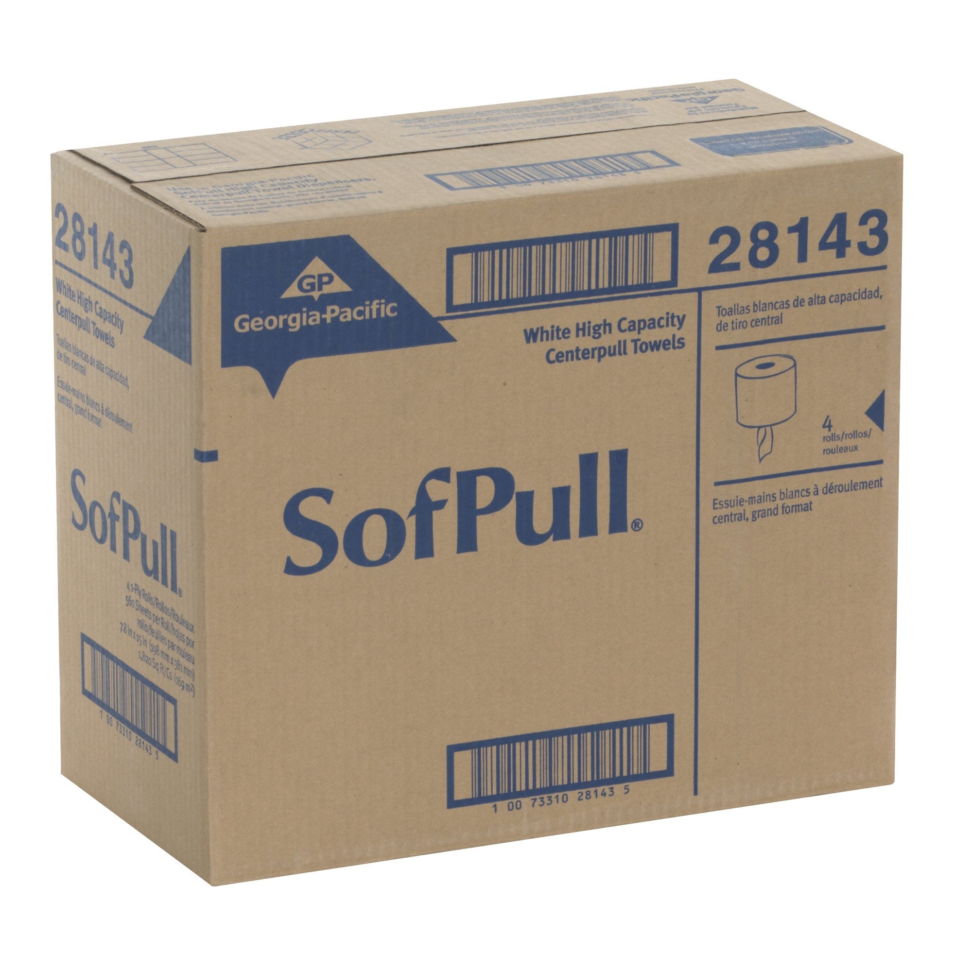 SofPull® White Paper Towel, 8,400 Feet, 4 Rolls per Case (4 Units)