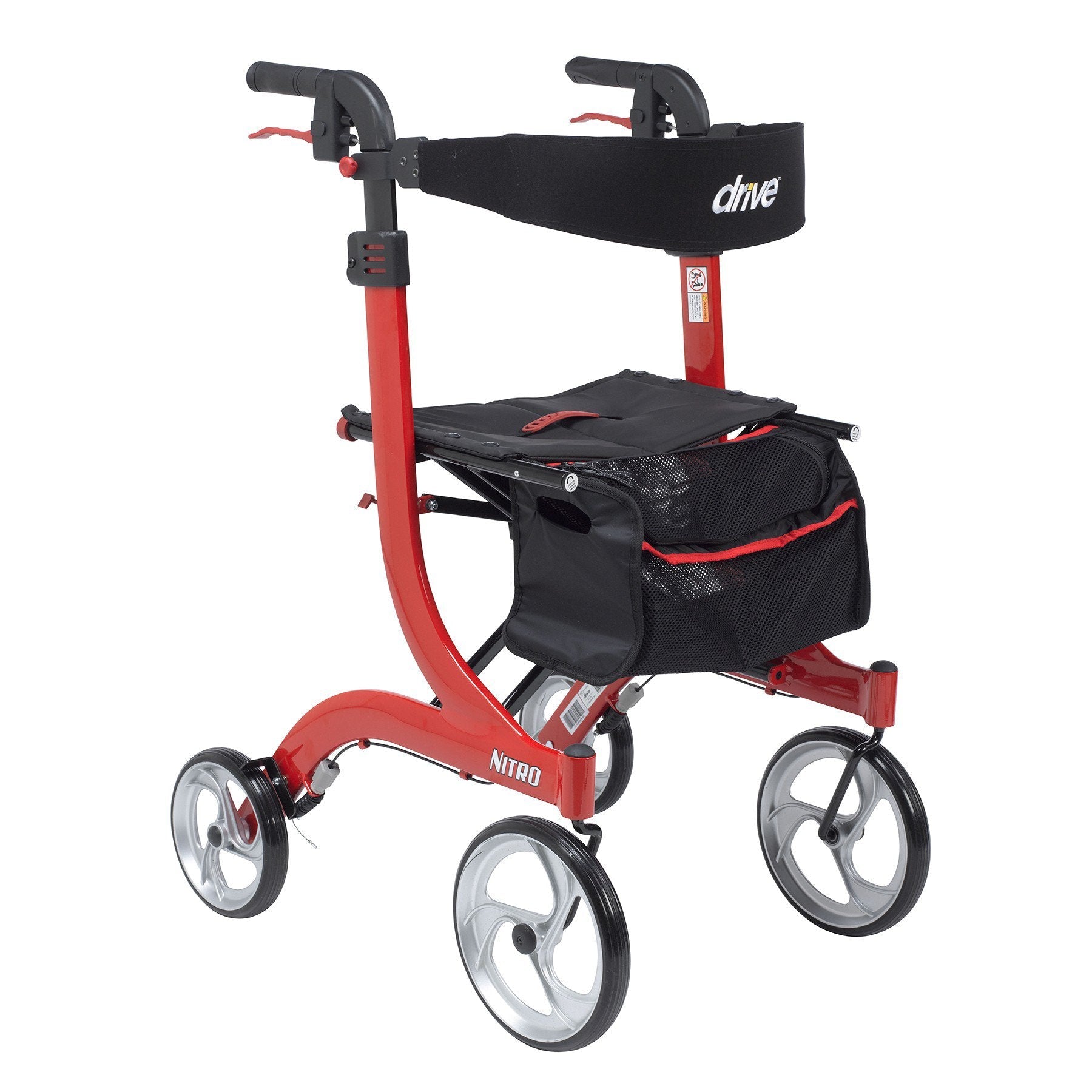 drive™ Nitro Four-Wheel Rollator, Red (1 Unit)