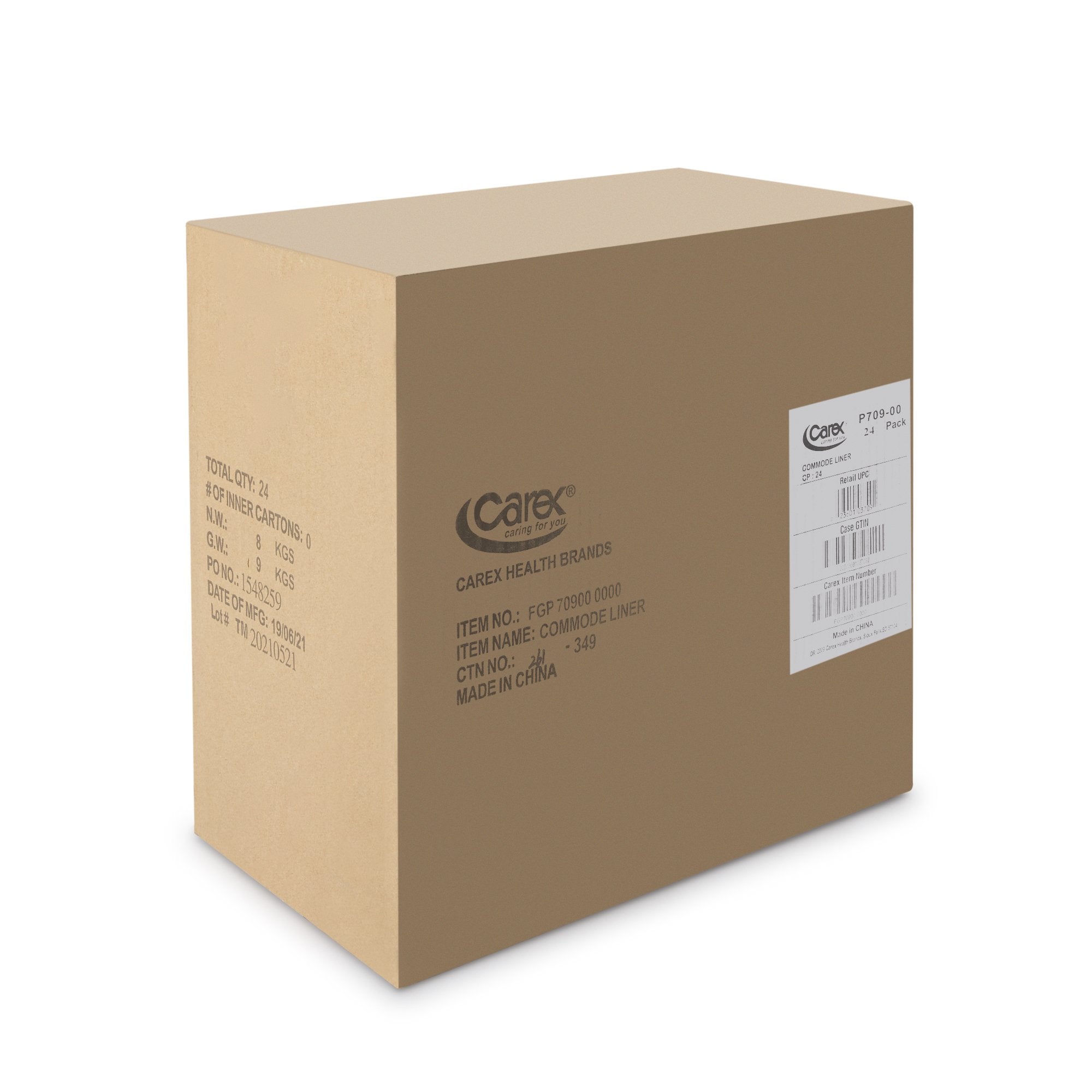 Carex® Commode Liner, 14 x 14 Inch (7 Units)