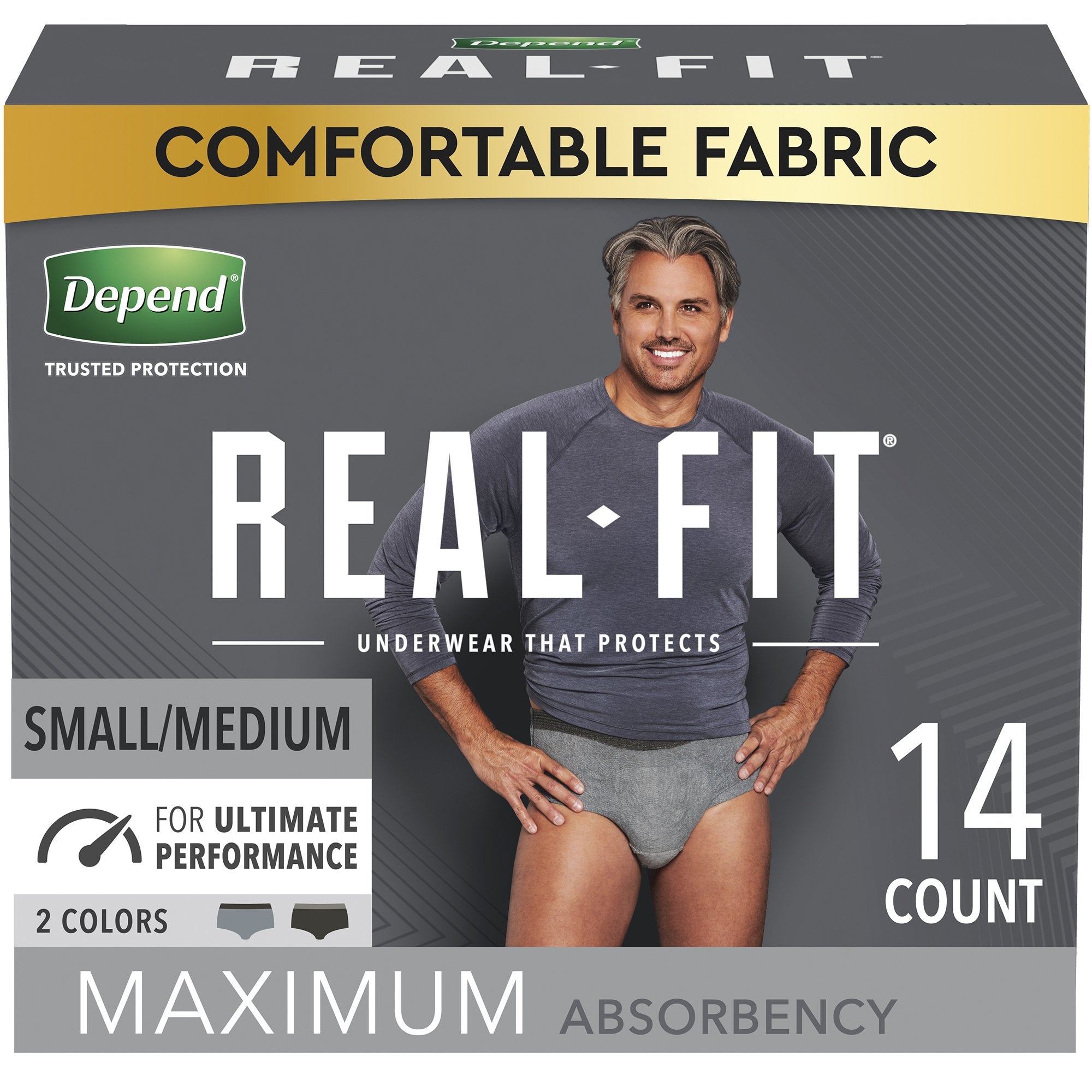 Depend® Real Fit® Maximum Absorbent Underwear, Small / Medium (14 Units)