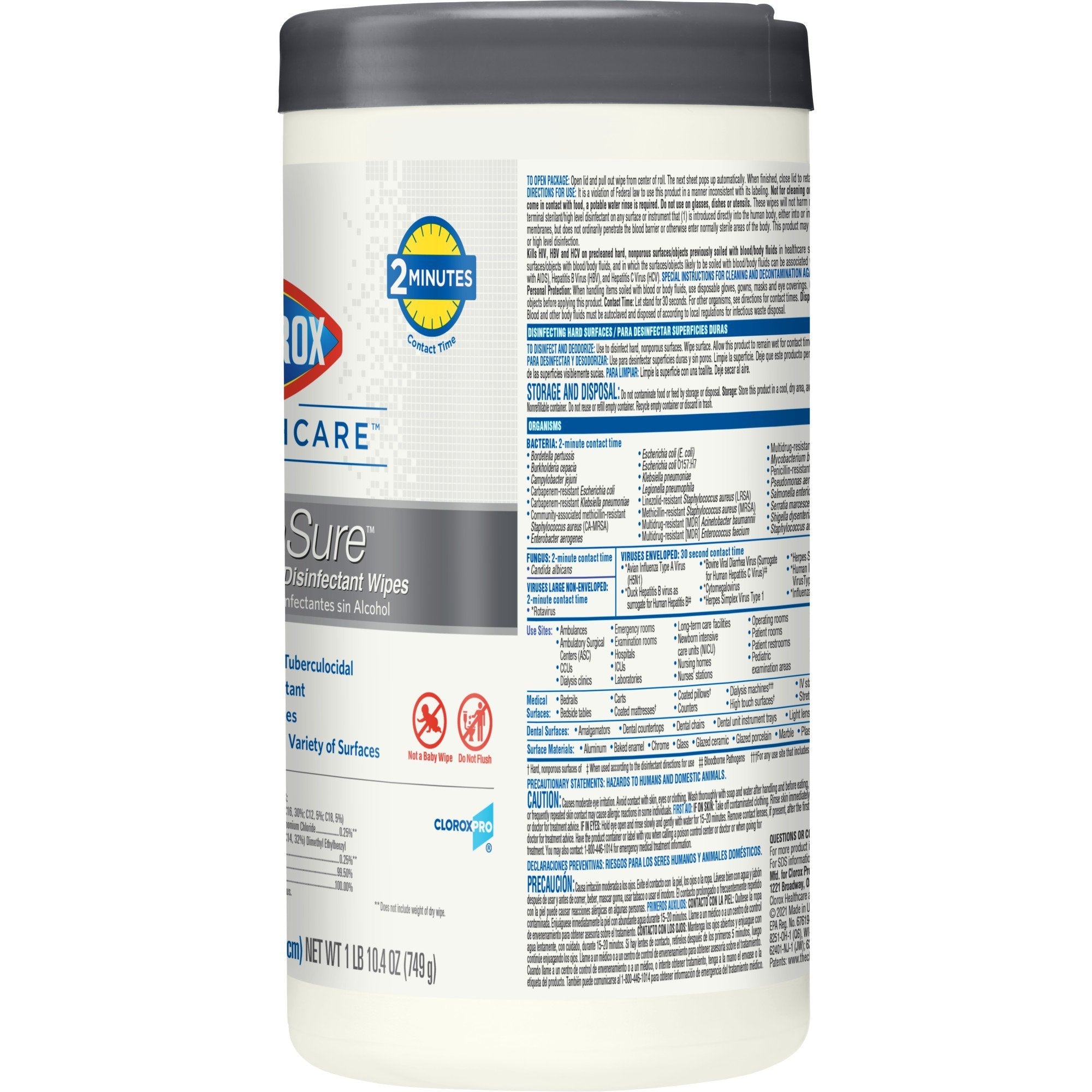 Clorox Healthcare® VersaSure® Cleaner Disinfectant Wipe, Cannister (1 Unit)