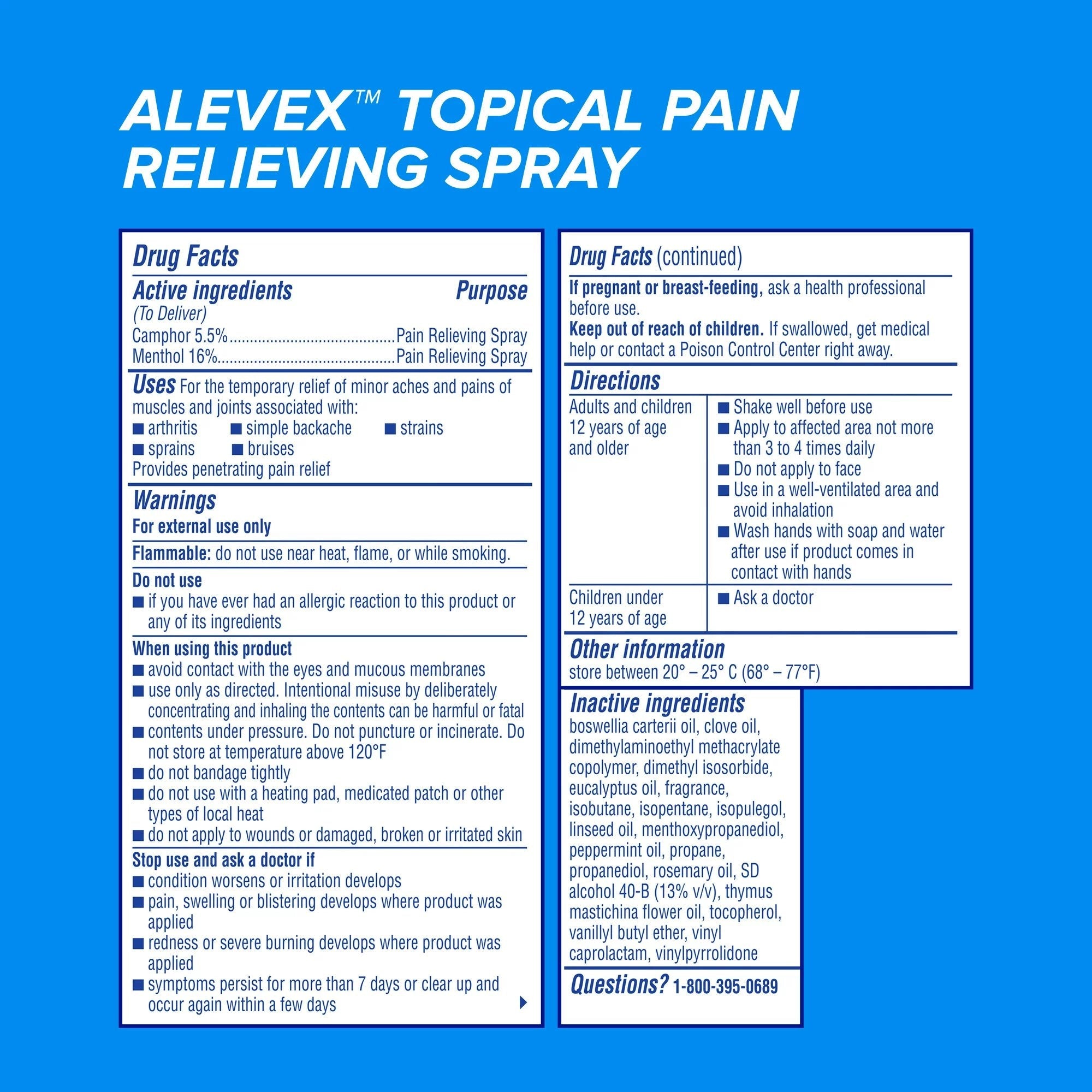 AleveX Pain Relieving Spray Max Strength Menthol, 3.2-ounce spray can (1 Unit)