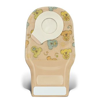 Little Ones® Two-Piece Drainable Teddy Bear Design Ostomy Pouch, 8 Inch Length, 1/5 to 1¼ Inch Stoma (10 Units)