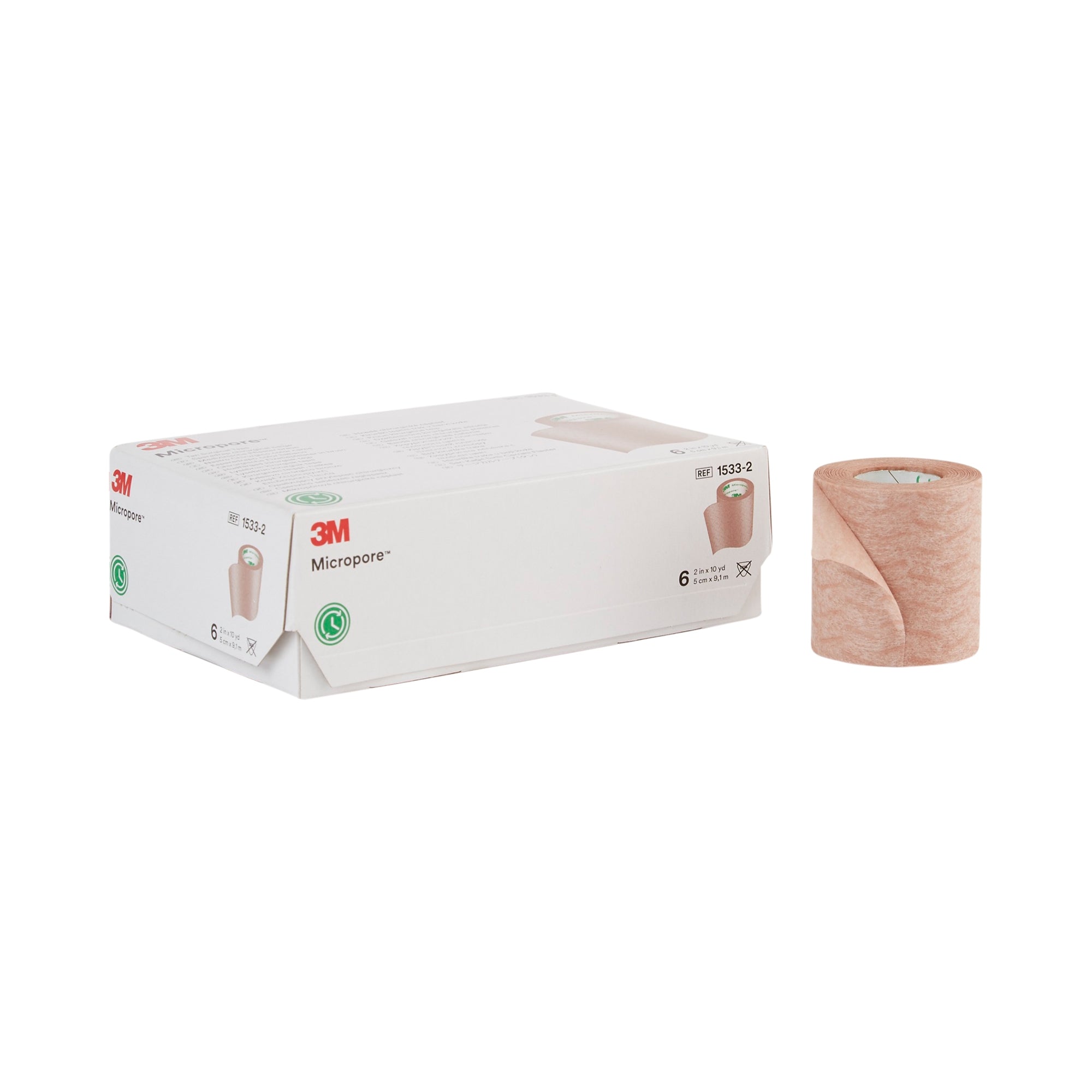 3M™ Micropore™ Tan Paper Medical Tape, 2" x 10yd, Hypoallergenic, 6-Pack