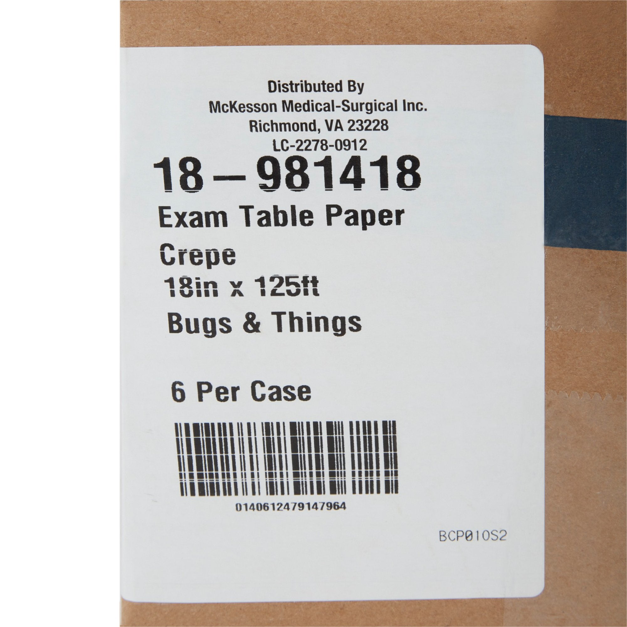 McKesson Crepe Table Paper, 18 Inch x 125 Foot, Print (Bugs and Things) (6 Units)