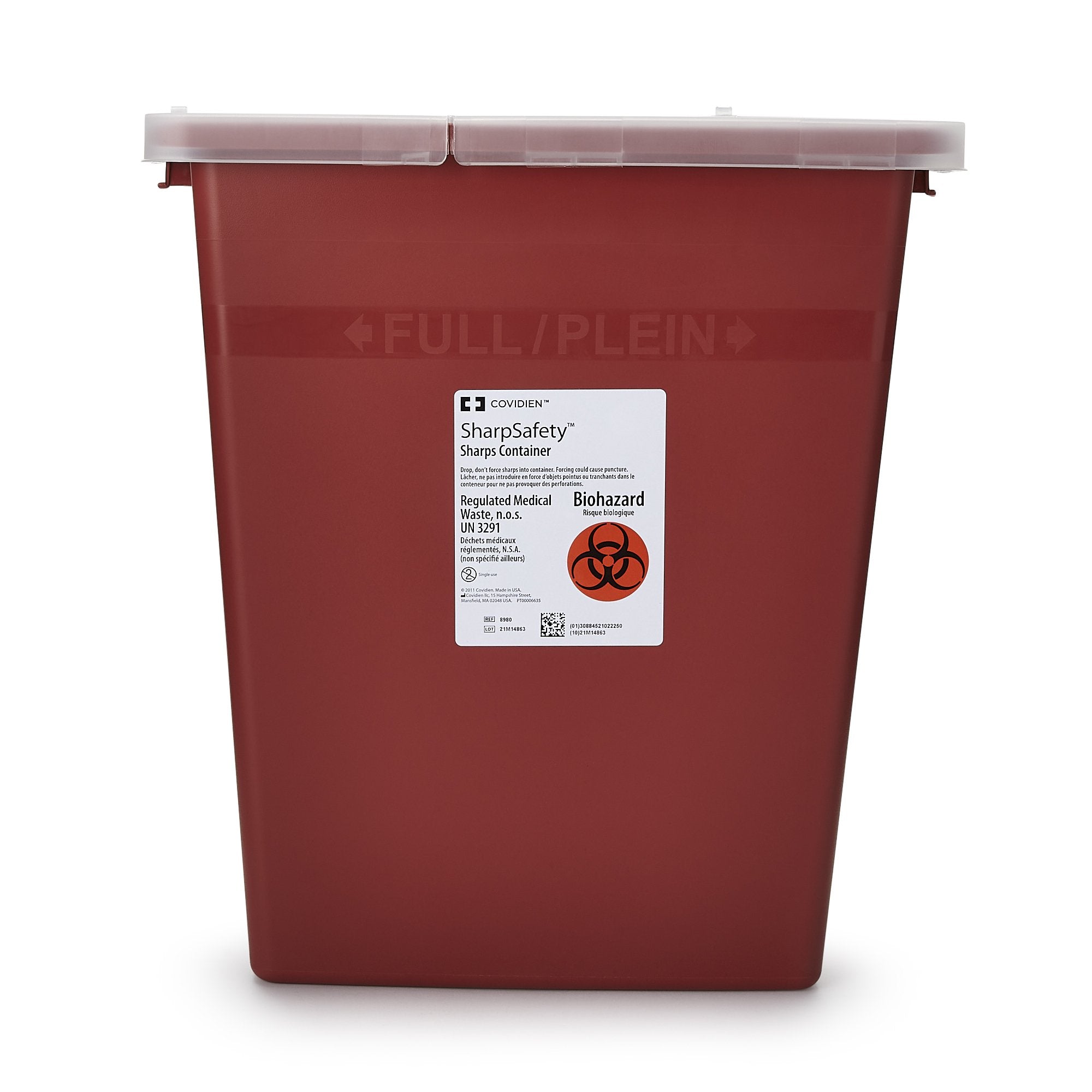 SharpSafety™ Multi-purpose Sharps Container, 8 Gallon, 17½ x 15½ x 11 Inch (1 Unit)