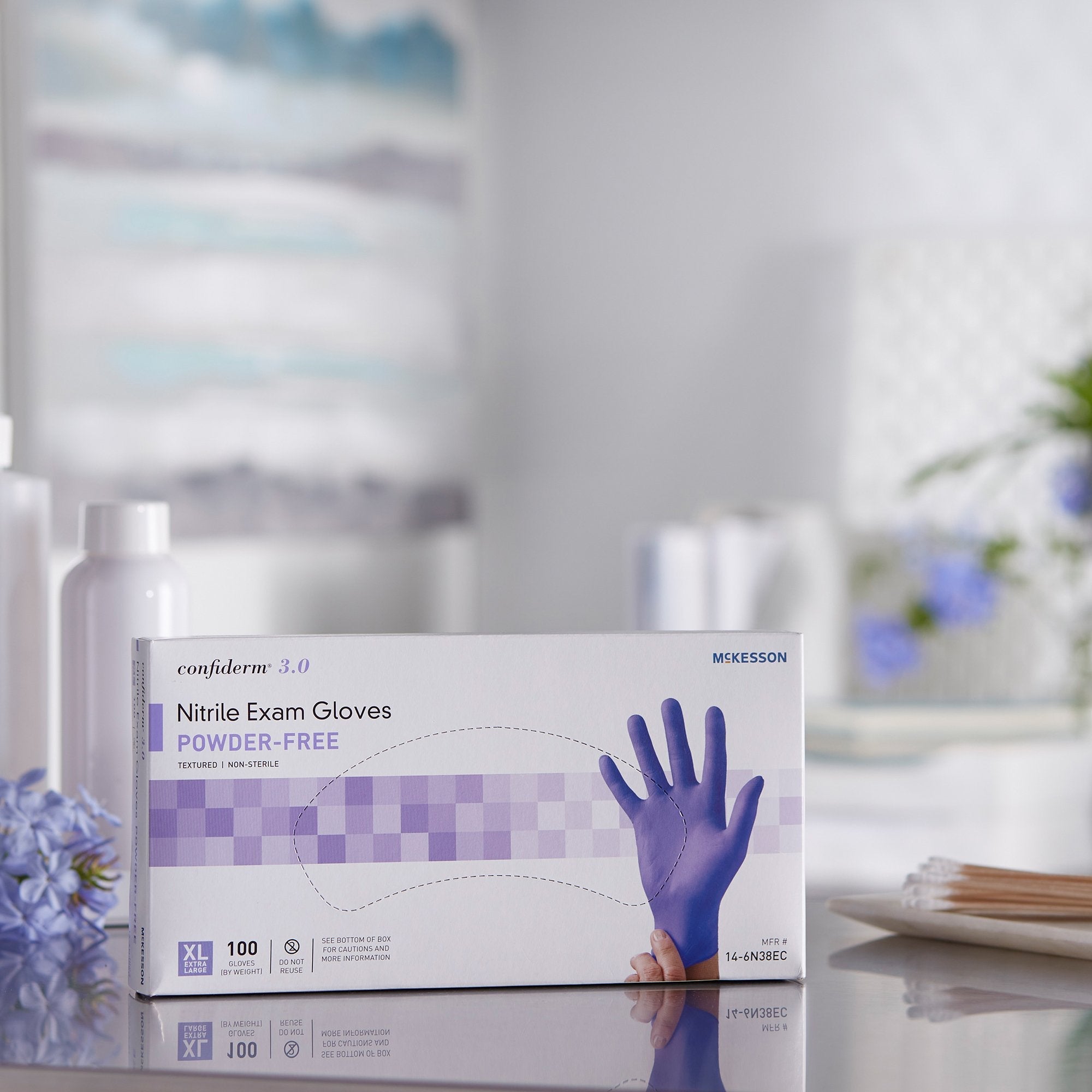 McKesson Confiderm® 3.0 Nitrile Exam Glove, Extra Large, Blue (100 Units)
