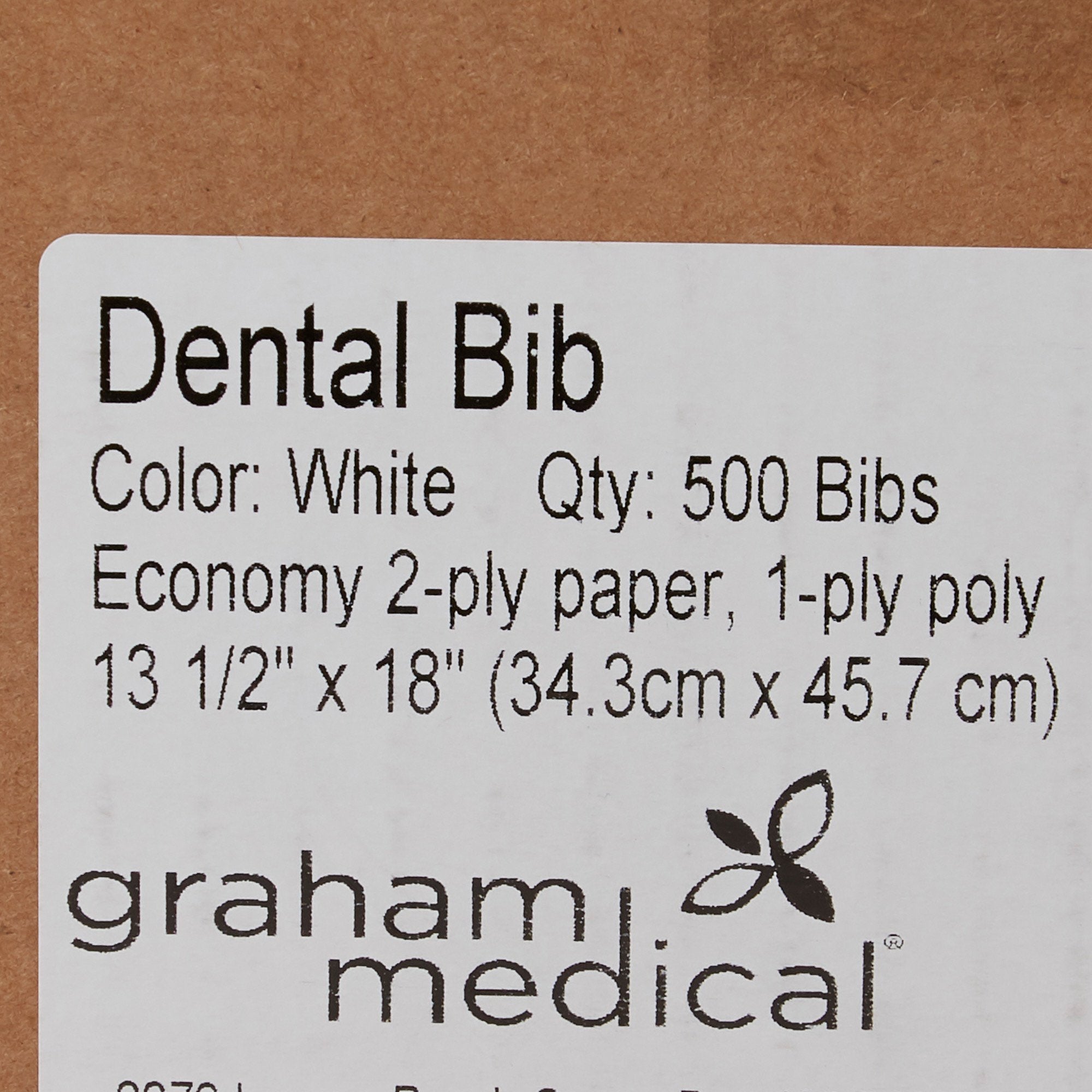 Graham Medical White Dental Bib, 13½ x 18 Inch (500 Units)