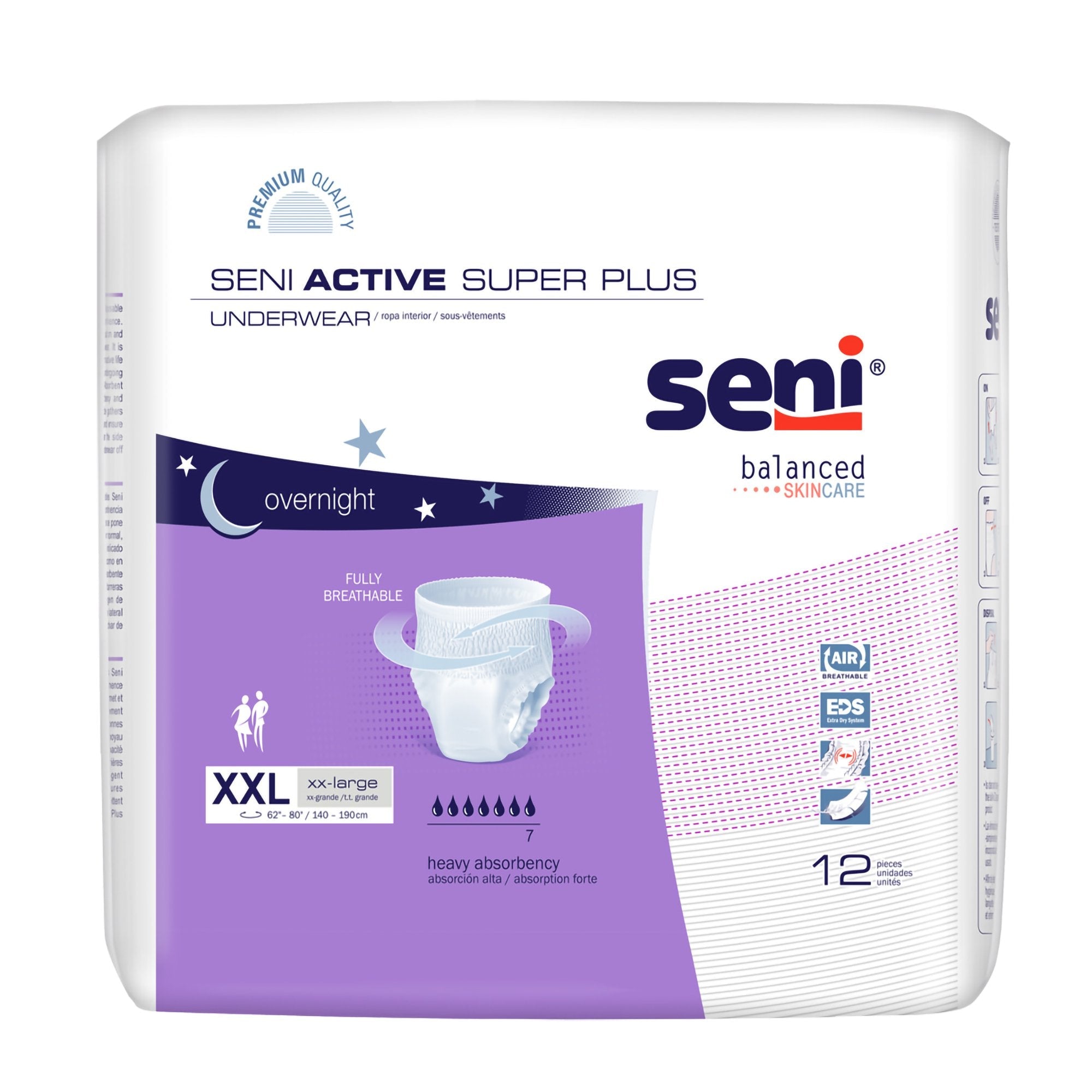 Seni® Active Super Plus Absorbent Underwear, 2X-Large (12 Units)