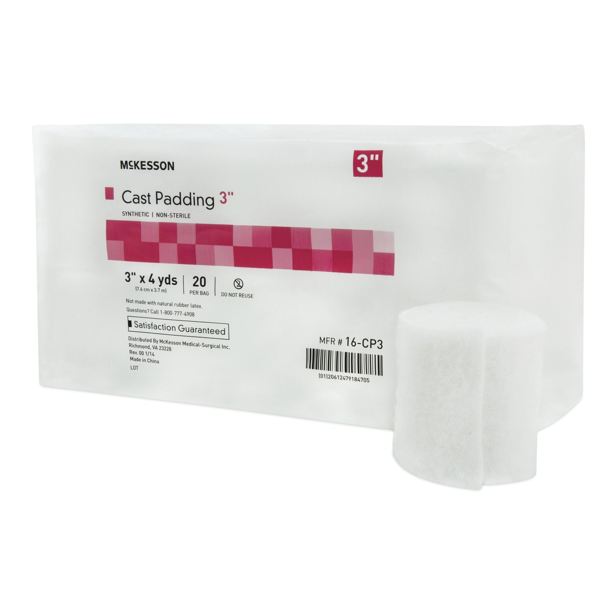 McKesson White Polyester Cast Padding, 3 Inch x 4 Yard (20 Units)
