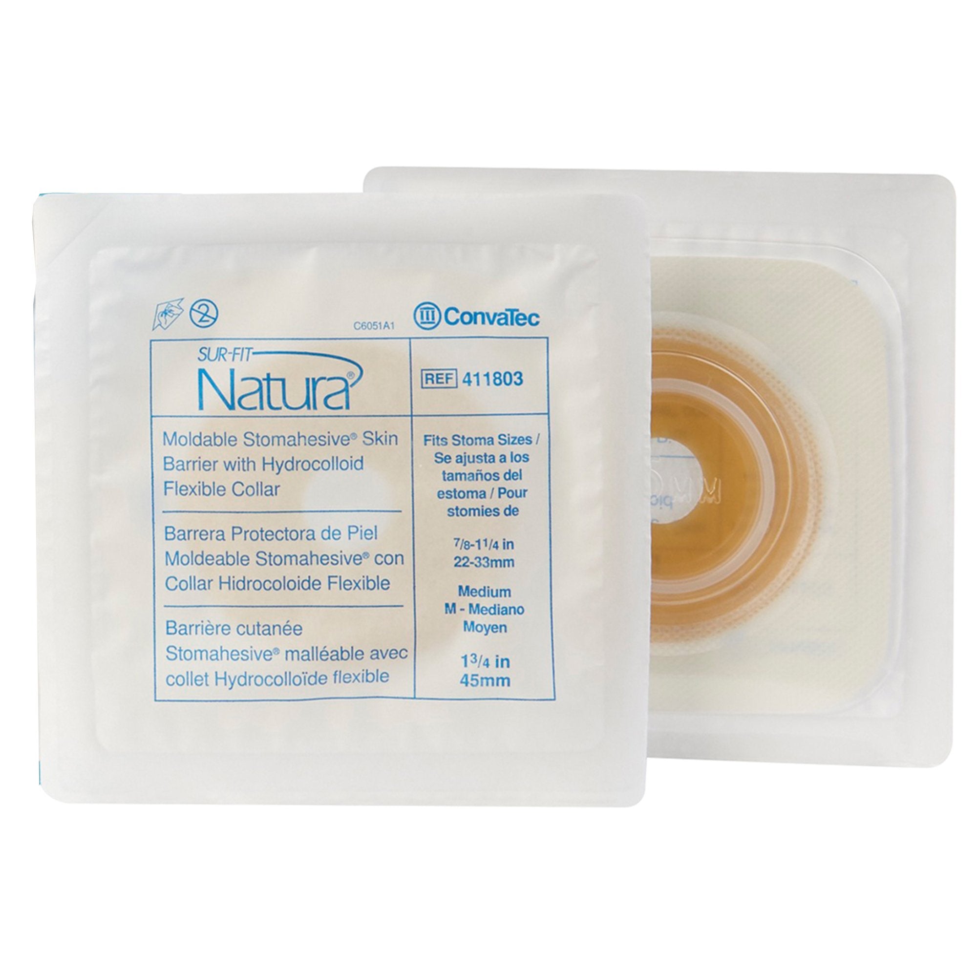 Sur-Fit Natura® Stomahesive® Ostomy Barrier With 7/8-1¼ Inch Stoma Opening (10 Units)