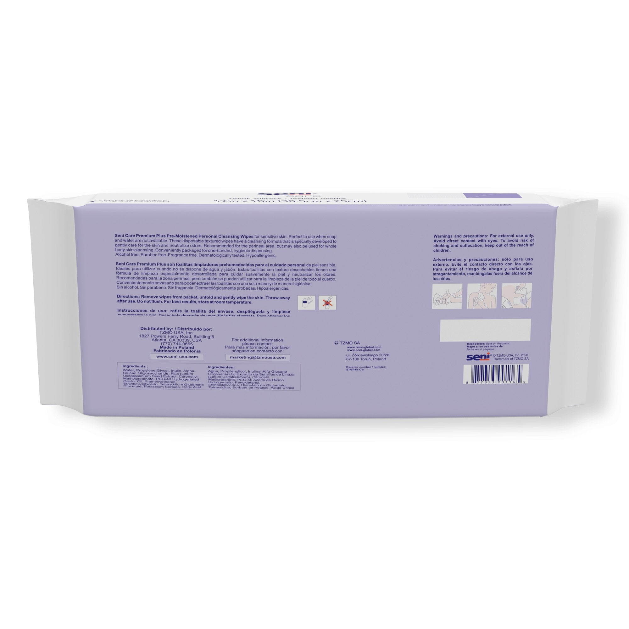 Seni® Care Premium Plus Personal Cleansing Wipes (576 Units)