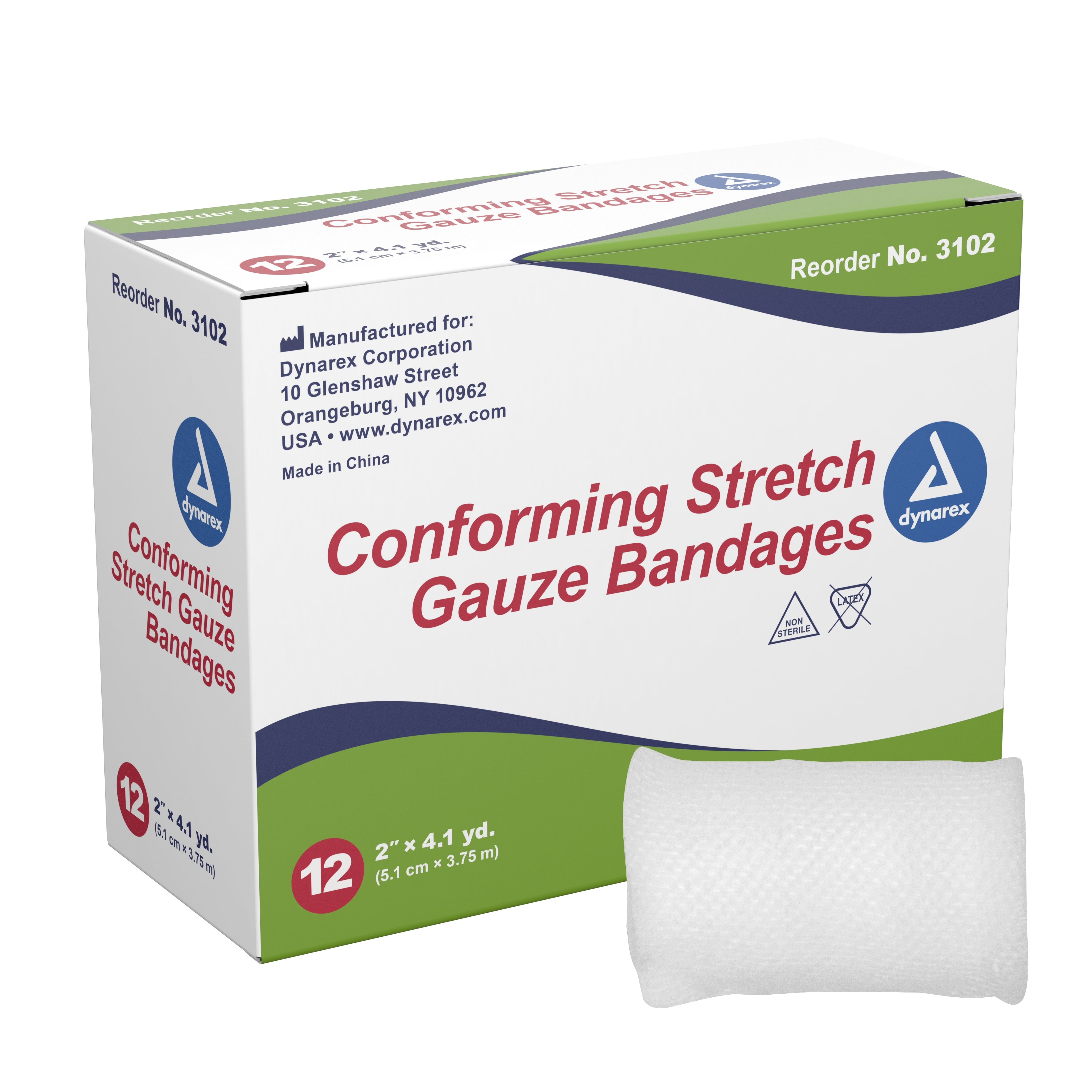 Dynarex® Conforming Bandage, 2 Inch x 4-1/10 Yard (12 Units)