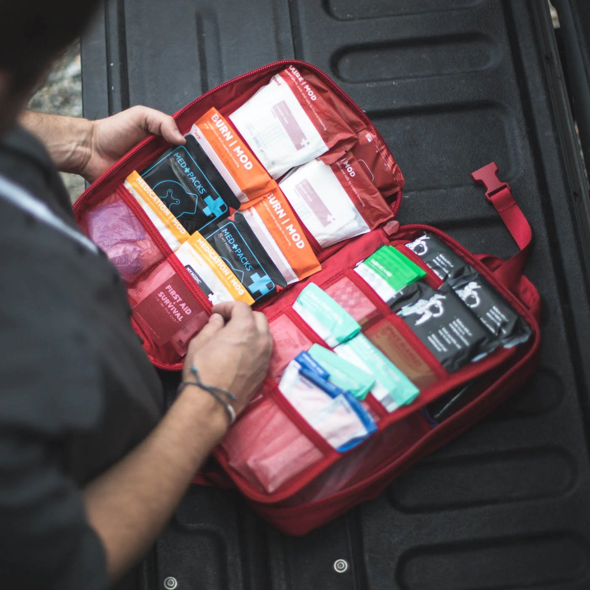 My Medic MyFAK First Aid Kit, Large Trauma Kit with Medical Supplies, Red (1 Unit)